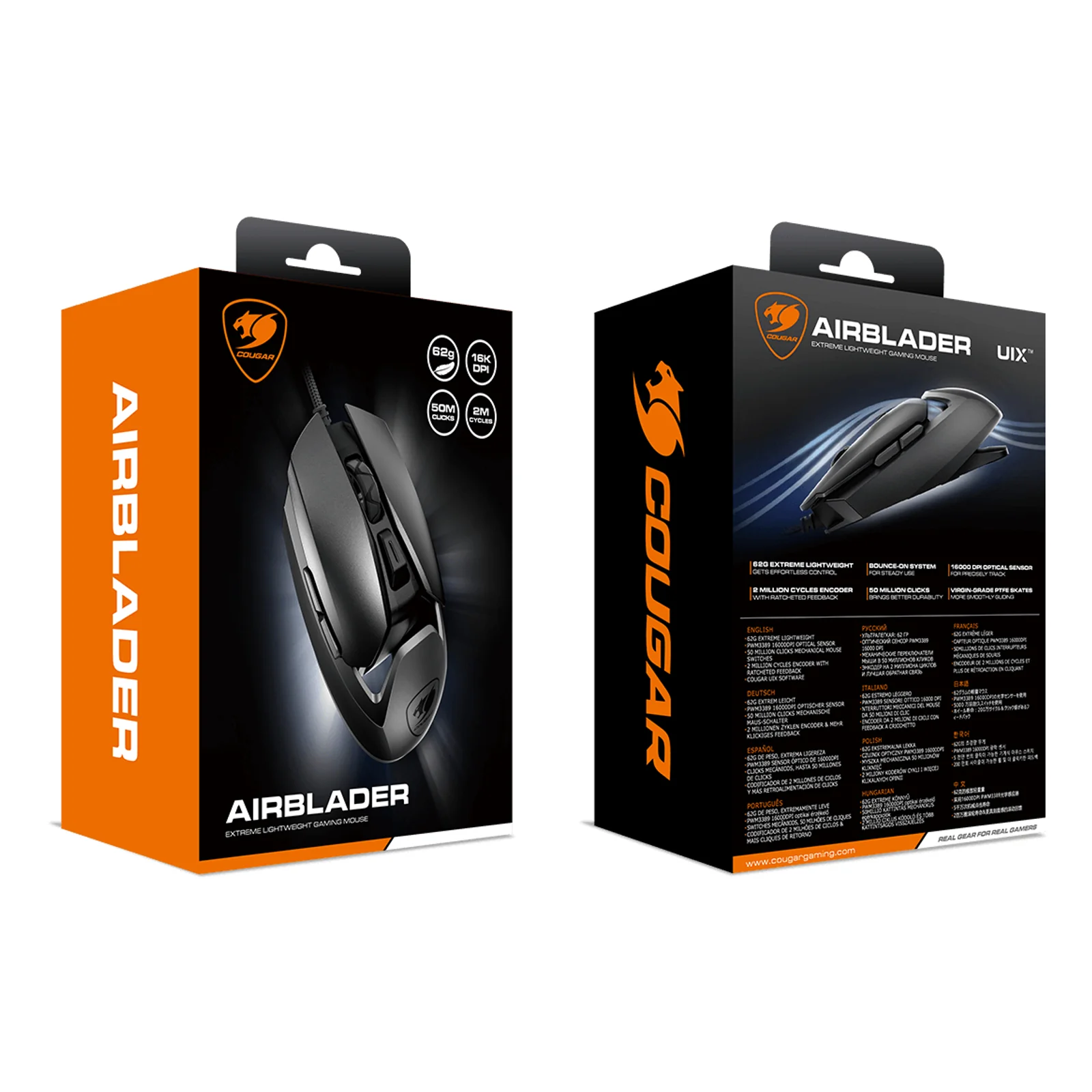 COUGAR CGR-WONB-410M souris Gaming USB Type-A Optique 16000 DPI
