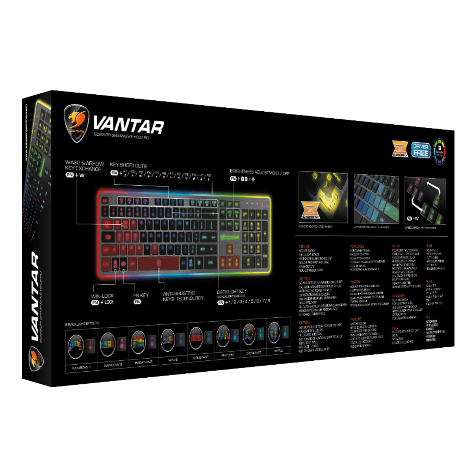 COUGAR CGR-WXNMB-VAN-CH clavier Gaming USB QWERTZ Suisse Noir