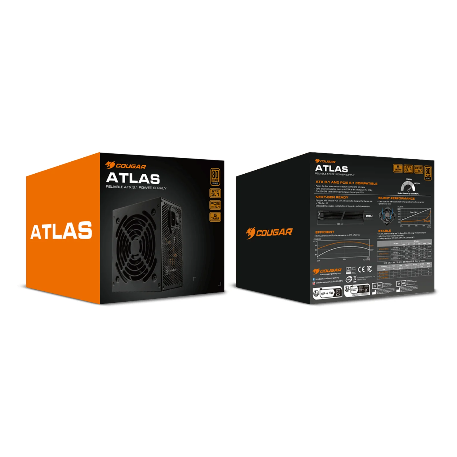 COUGAR CGRVG-750 unité d'alimentation d'énergie 750 W 24-pin ATX ATX Noir