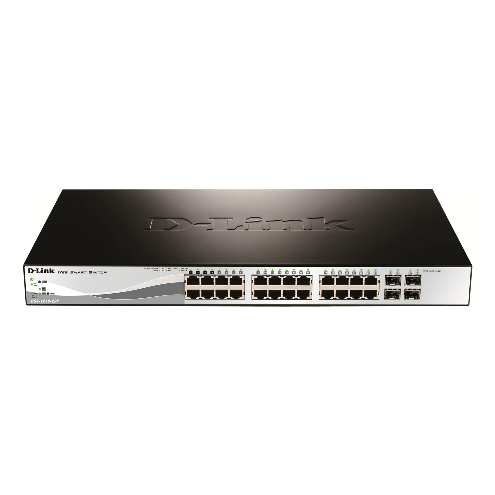 DGS-1210-28P Géré L2 Gigabit Ethernet (10/100/1000) Connexion Ethernet, supportant l'alimentation via ce port (PoE) 1U