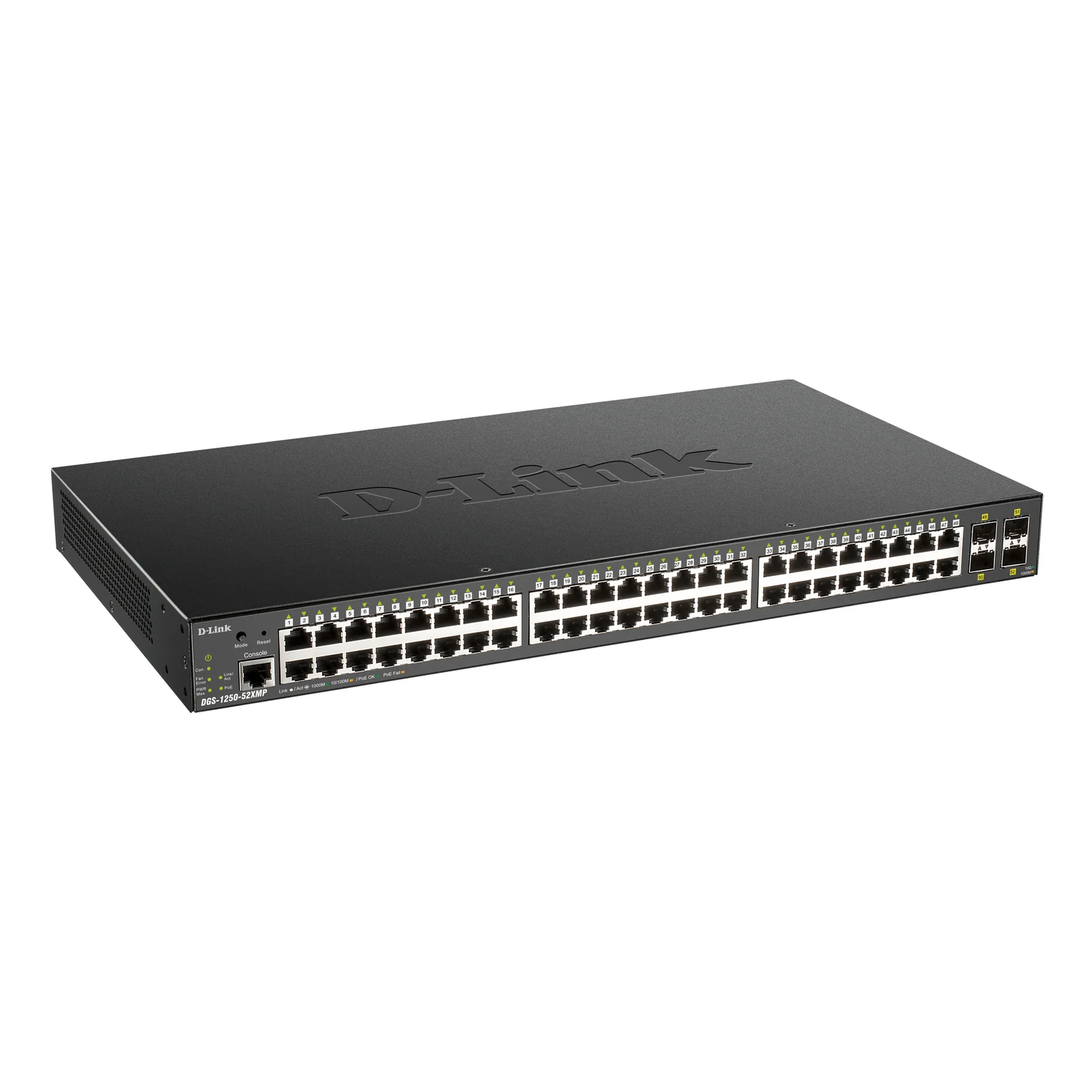 D-Link DGS-1250-52XMP Géré L3 Connexion Ethernet, supportant l'alimentation via ce port (PoE) Noir