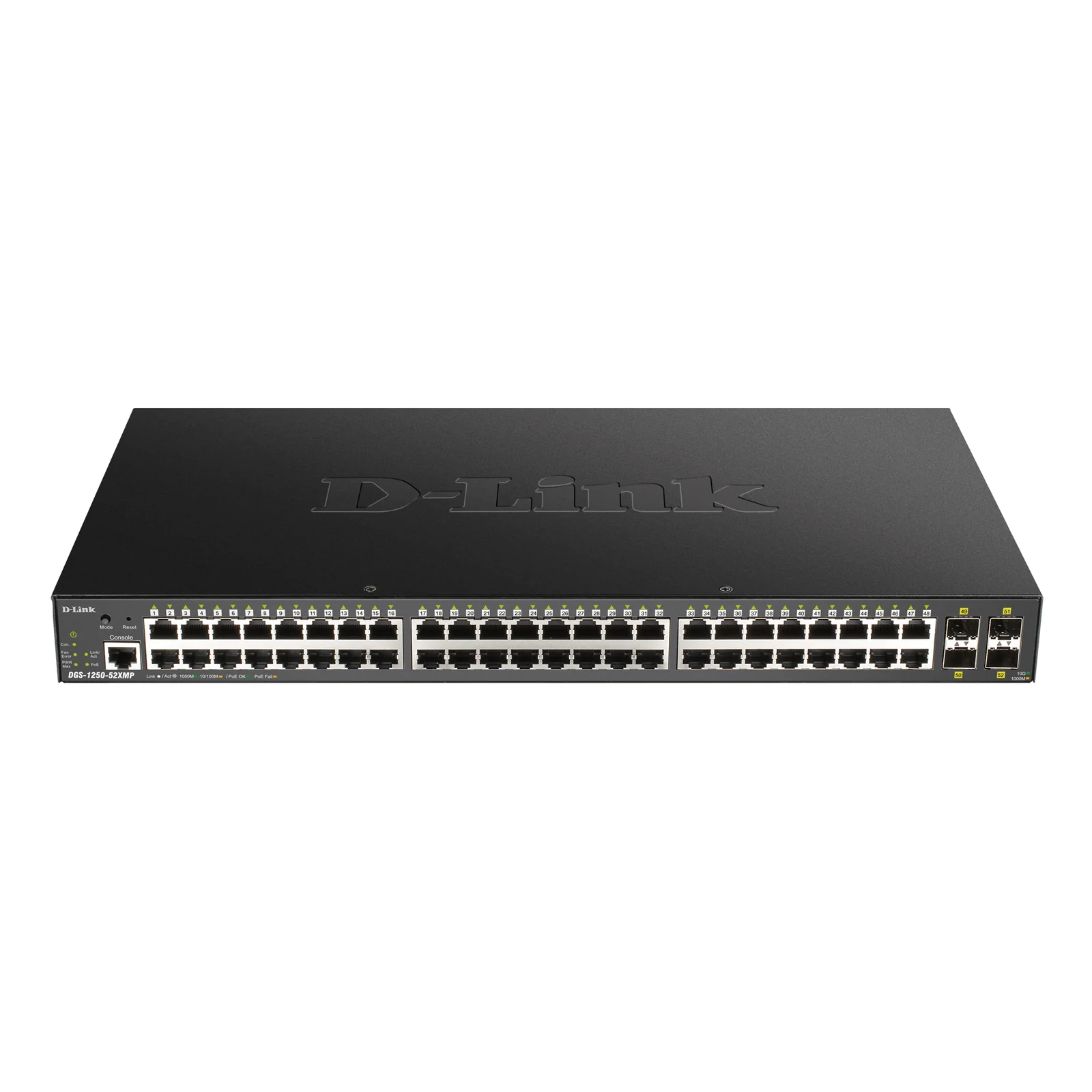 DGS-1250-52XMP Géré L3 Connexion Ethernet, supportant l'alimentation via ce port (PoE) Noir