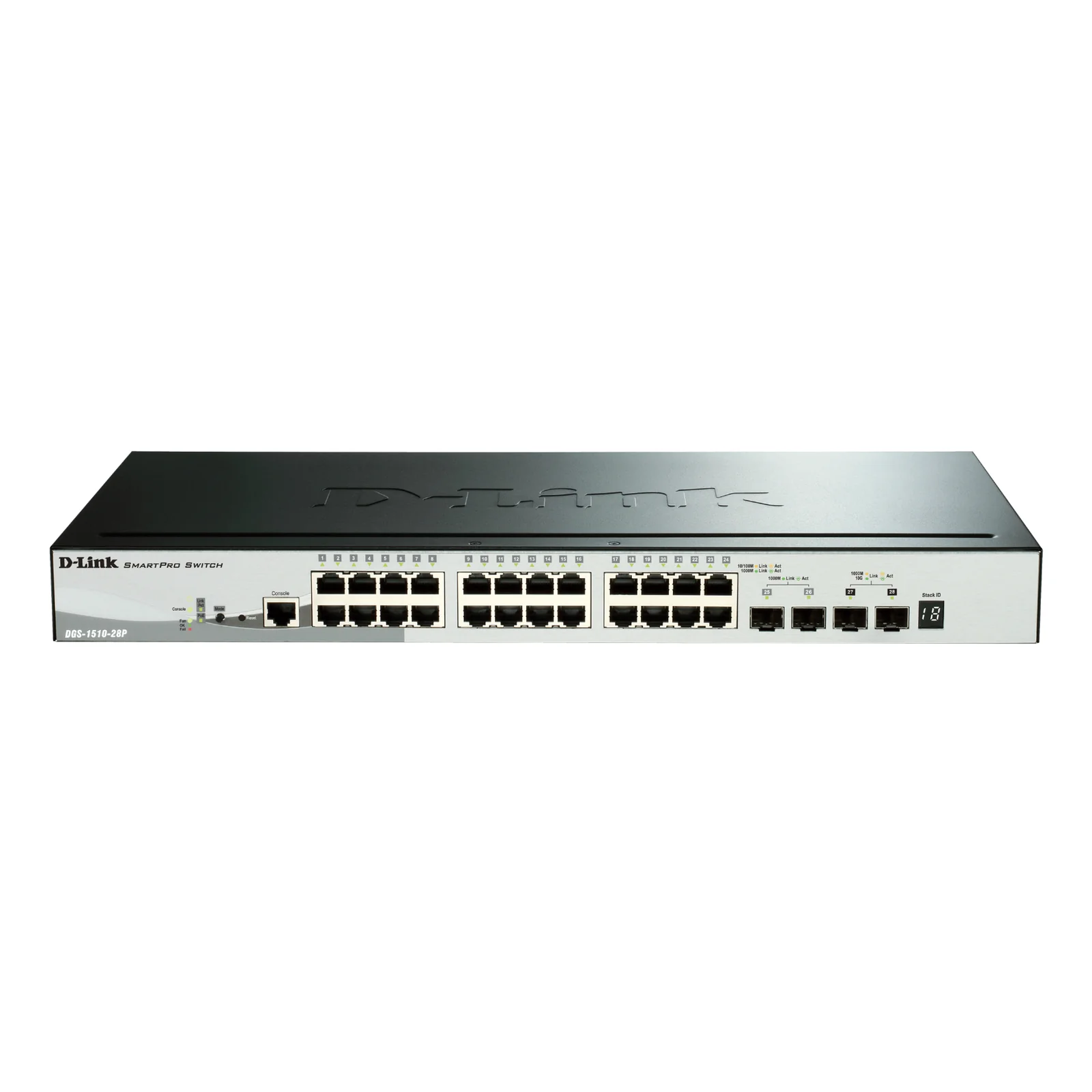 DGS-1510-28P commutateur réseau Géré L3 Gigabit Ethernet (10/100/1000) Connexion Ethernet, supportant l'alimentation via ce port (PoE) Noir