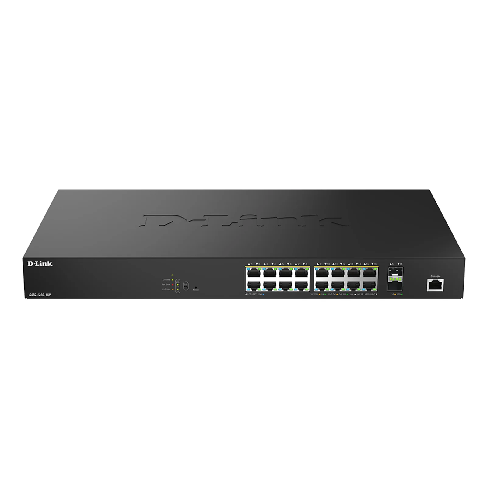 DMS-1250-18P/E commutateur réseau Géré L2 2.5G Ethernet (100/1000/2500) Connexion Ethernet, supportant l'alimentation via ce port (PoE) Noir