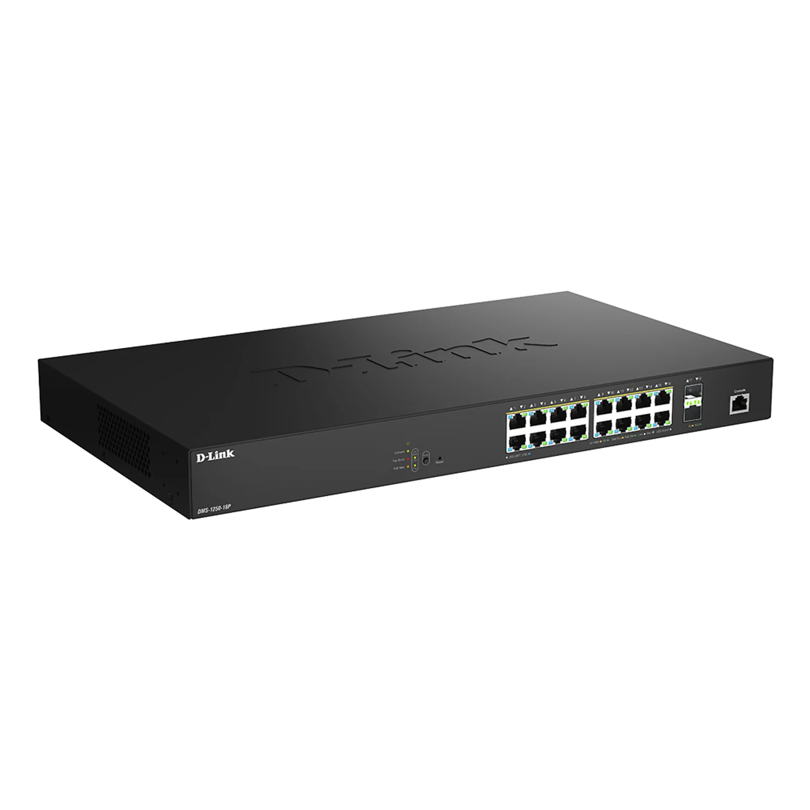 D-Link DMS-1250-18P/E commutateur réseau Géré L2 2.5G Ethernet (100/1000/2500) Connexion Ethernet, supportant l'alimentation via ce port (PoE) Noir