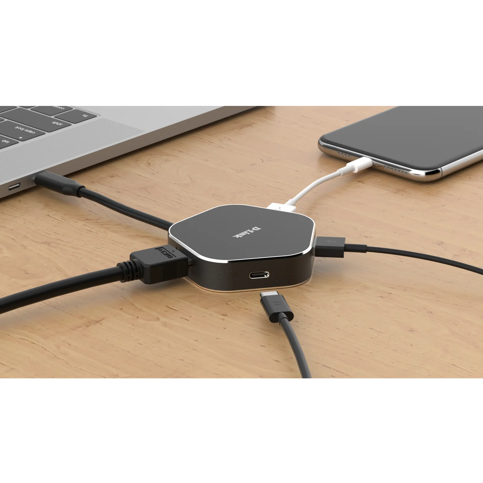 D-Link DUB-M420 station d'accueil Avec fil Thunderbolt 3 Aluminium, Noir