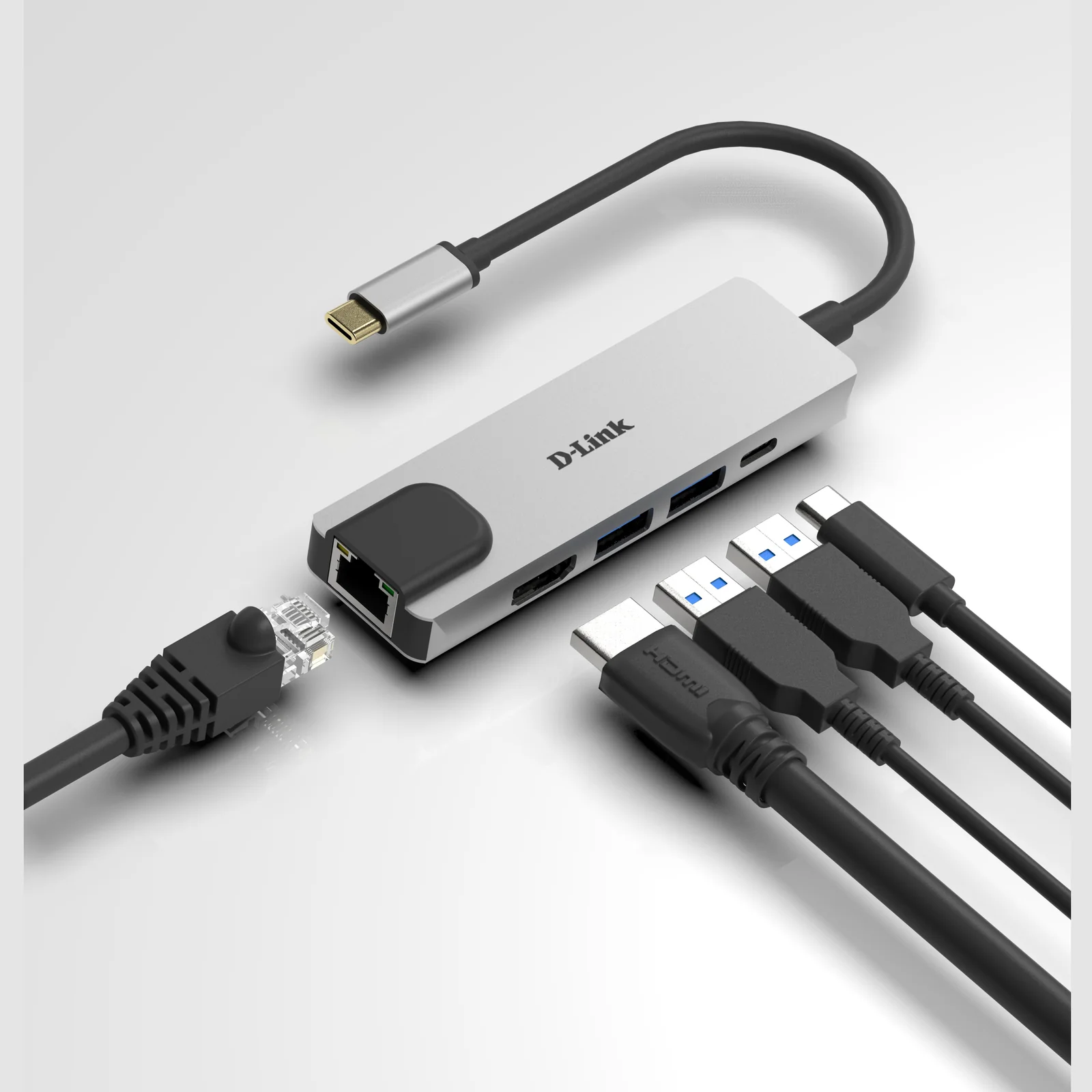 D-Link DUB-M520 station d'accueil Avec fil Thunderbolt 3 Aluminium