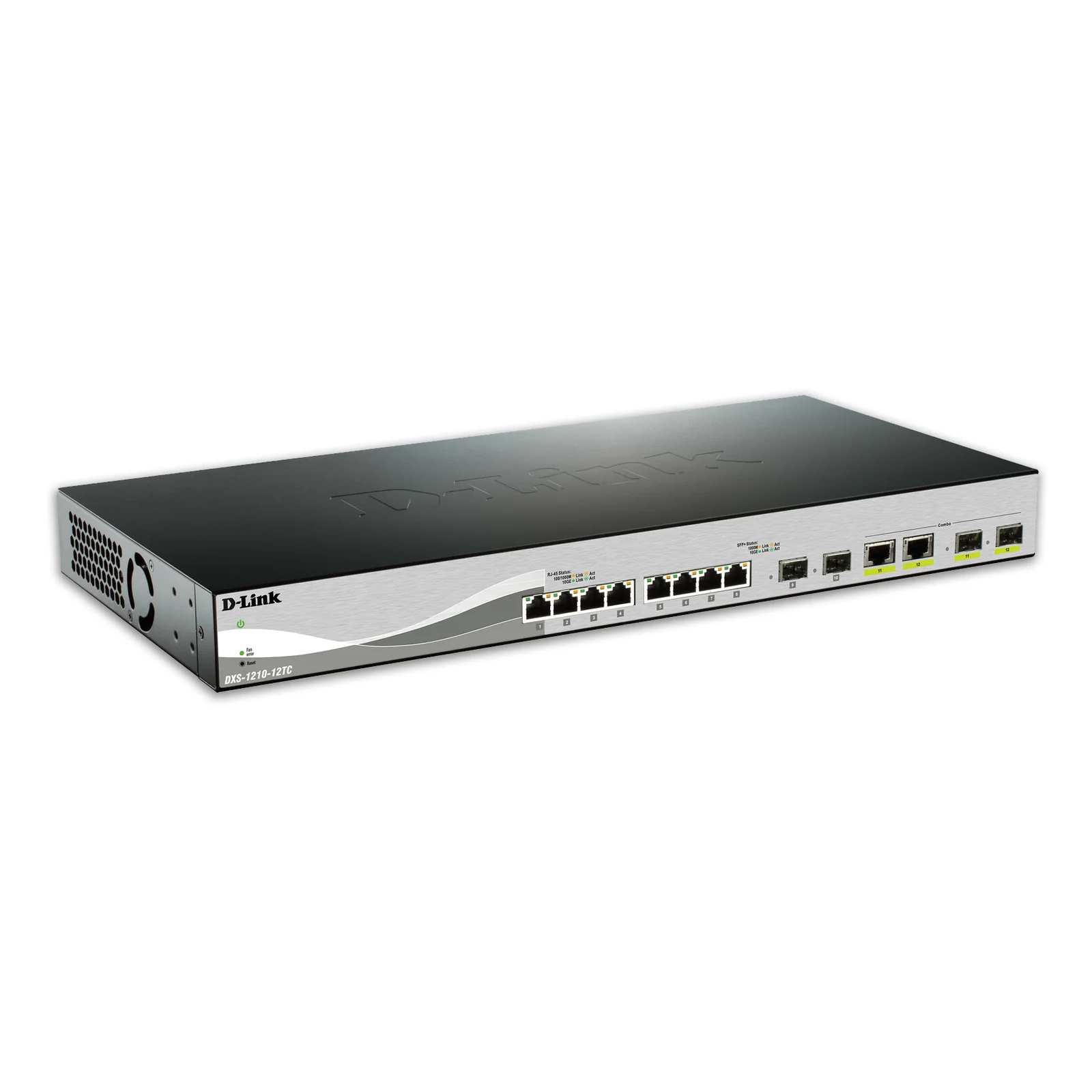 DXS-1210-12TC/E commutateur réseau Géré L2 10G Ethernet (100/1000/10000) 1U Noir, Argent