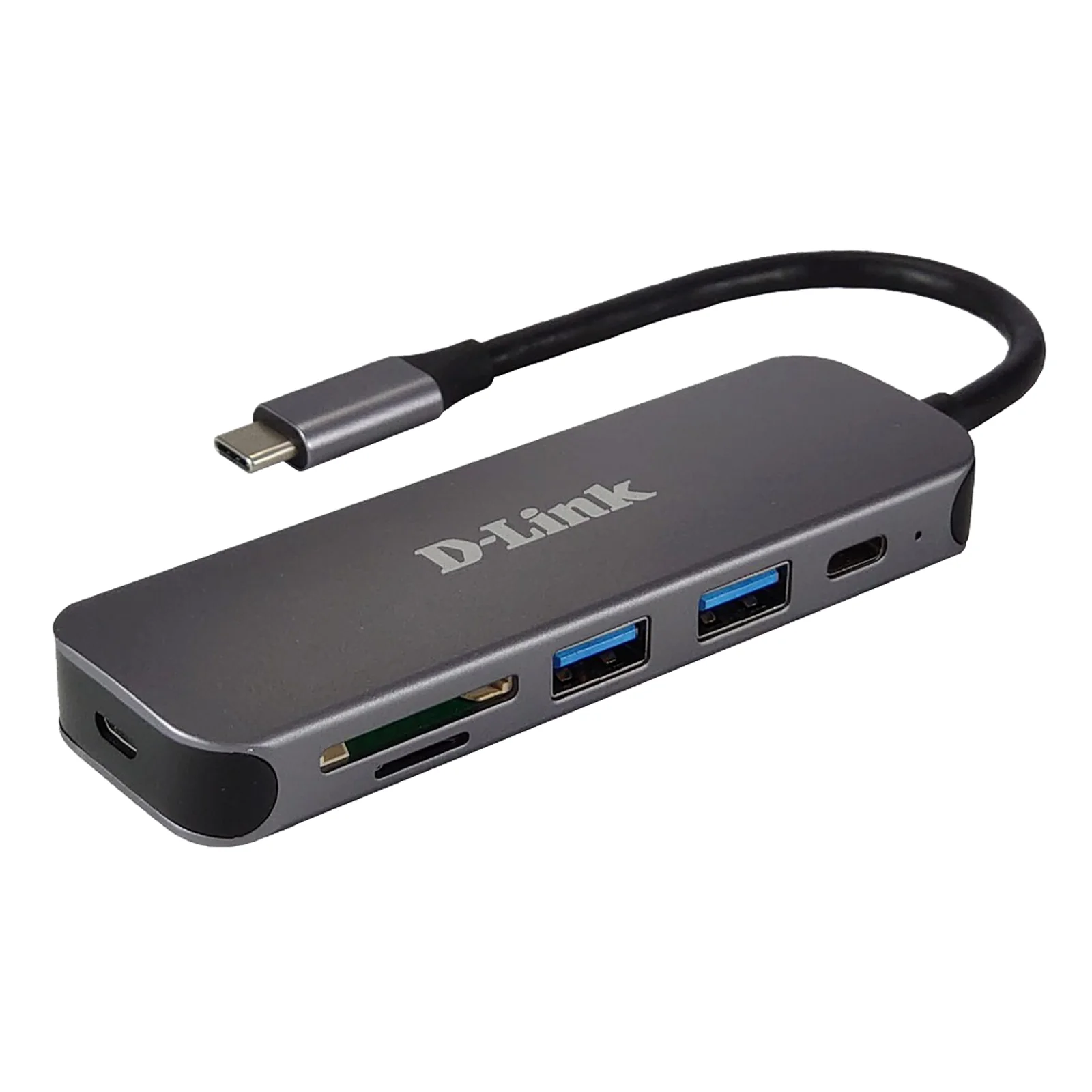 Hub USB-C 5-en-1 avec lecteur de carte DUB-2325