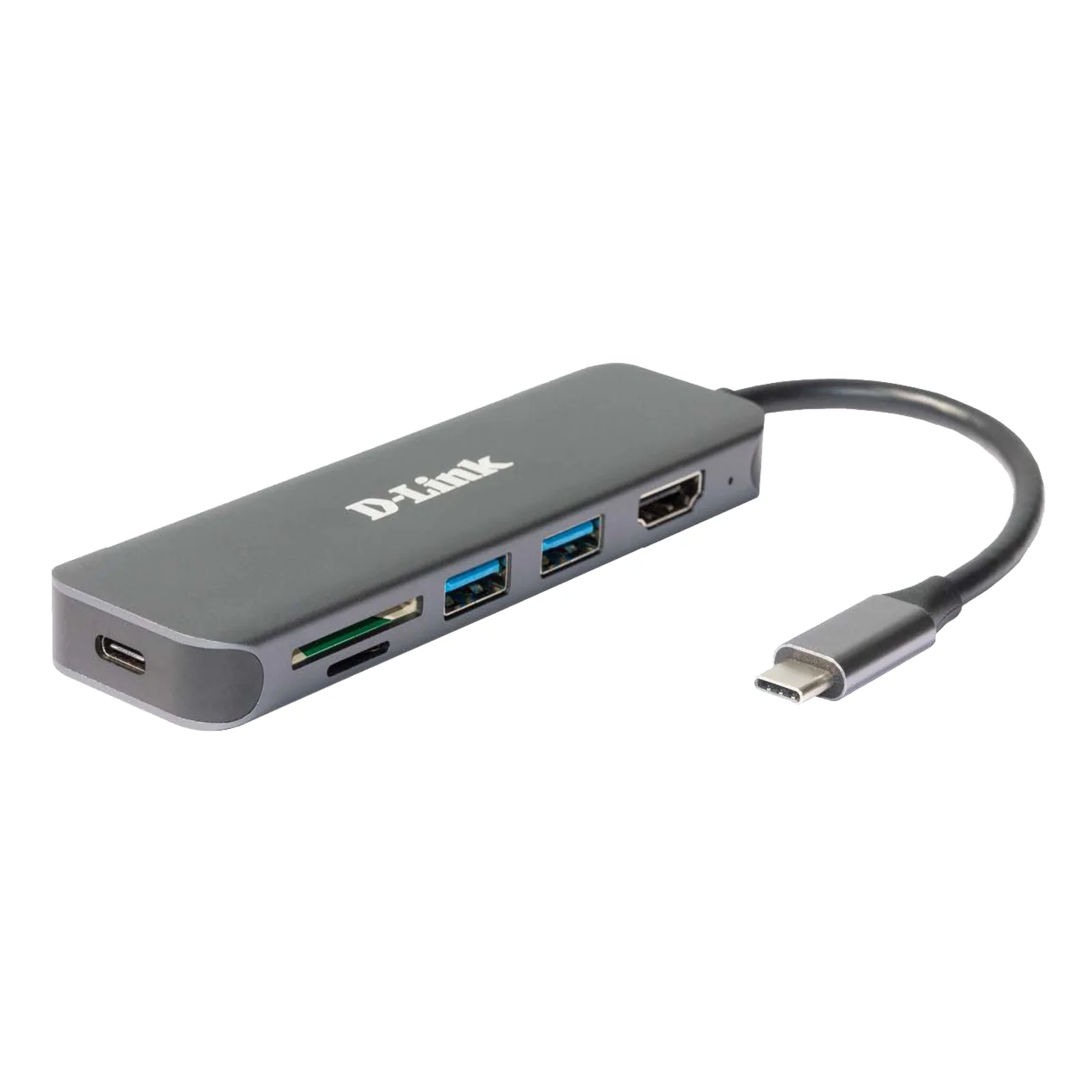 Hub USB-C 6-en-1 avec HDMI/lecteur de carte/alimentation DUB-2327