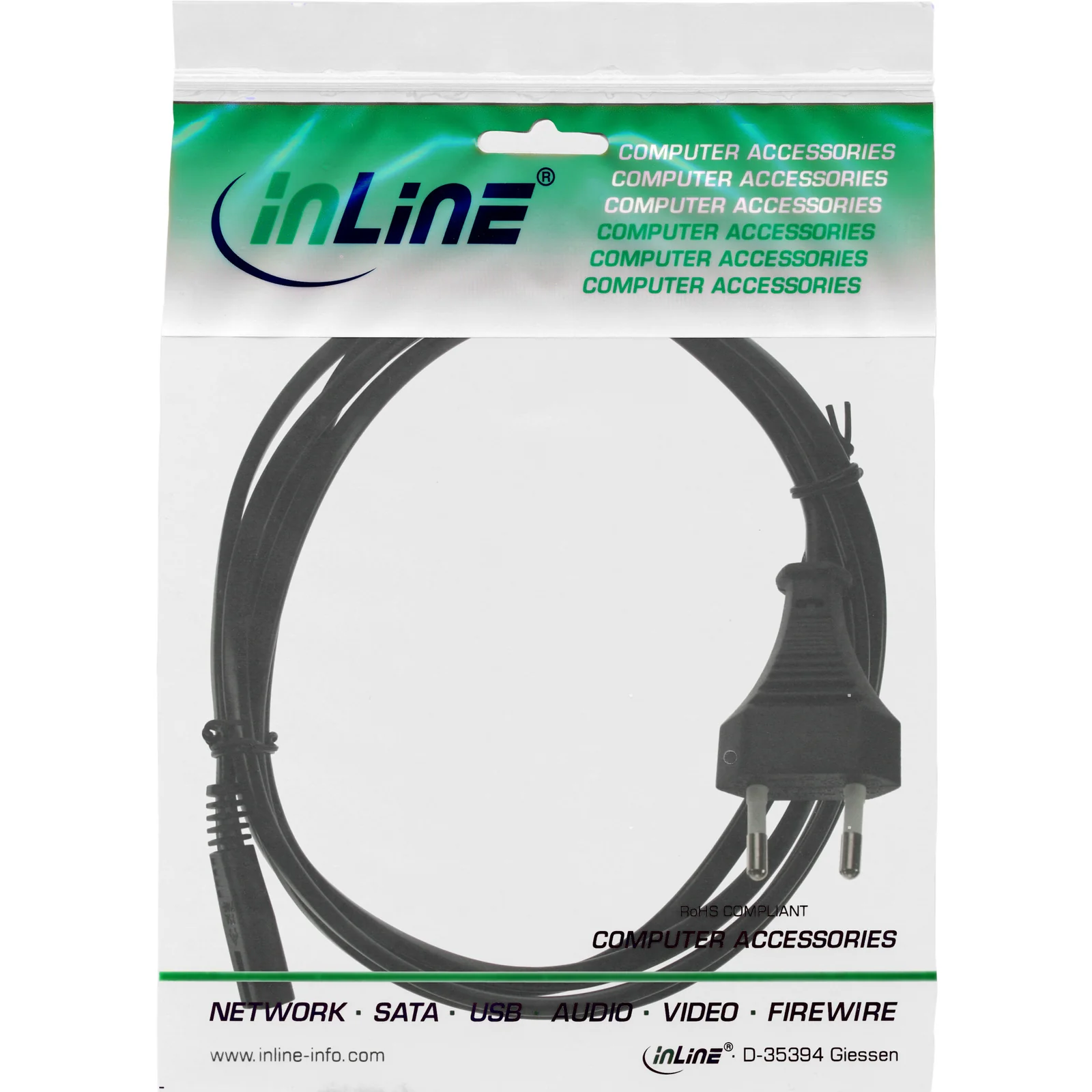 InLine 16654 câble électrique Noir 1,8 m