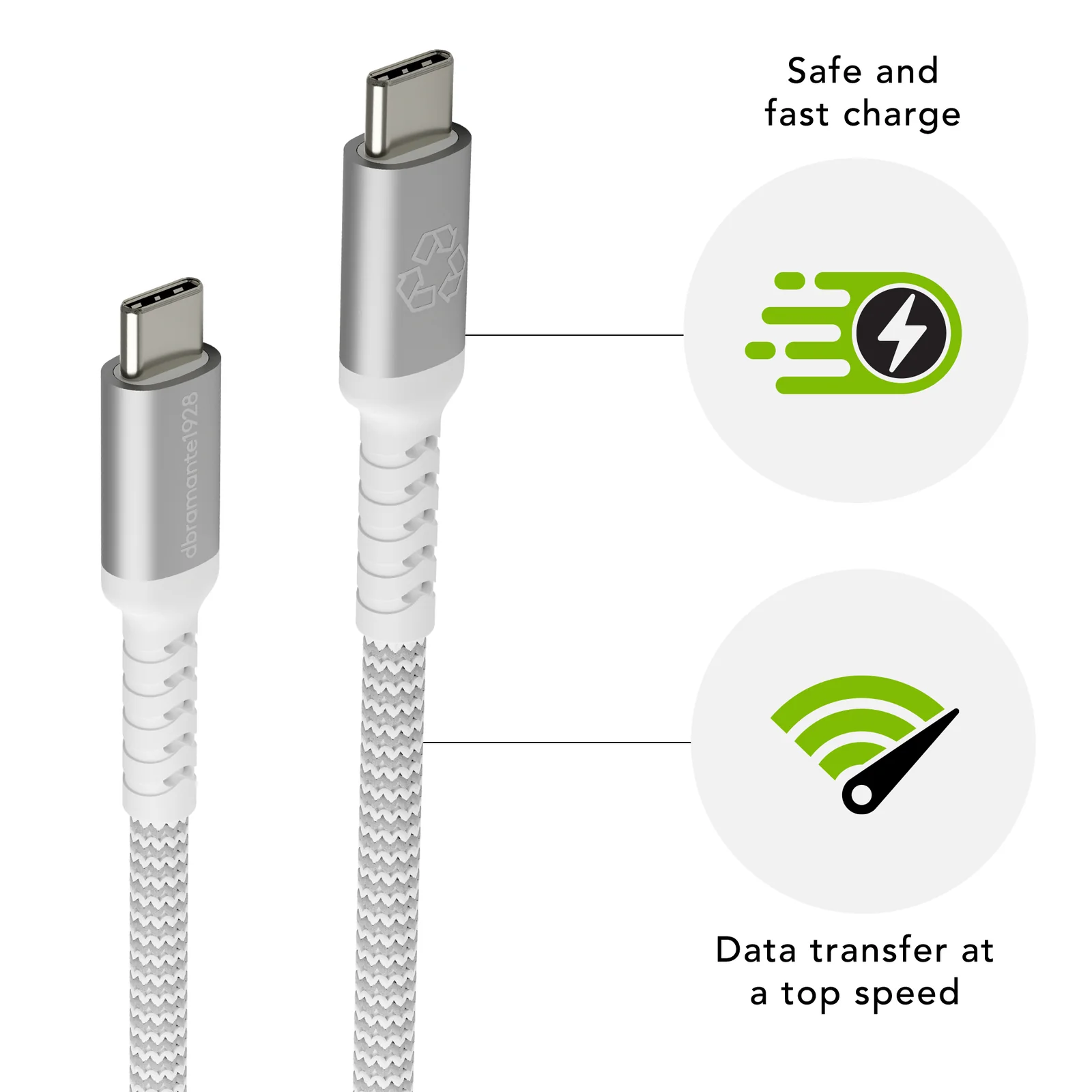dbramante1928 CB12CCGR7116 câble USB USB 2.0 1,2 m USB C 0,48 Gbit/s Blanc