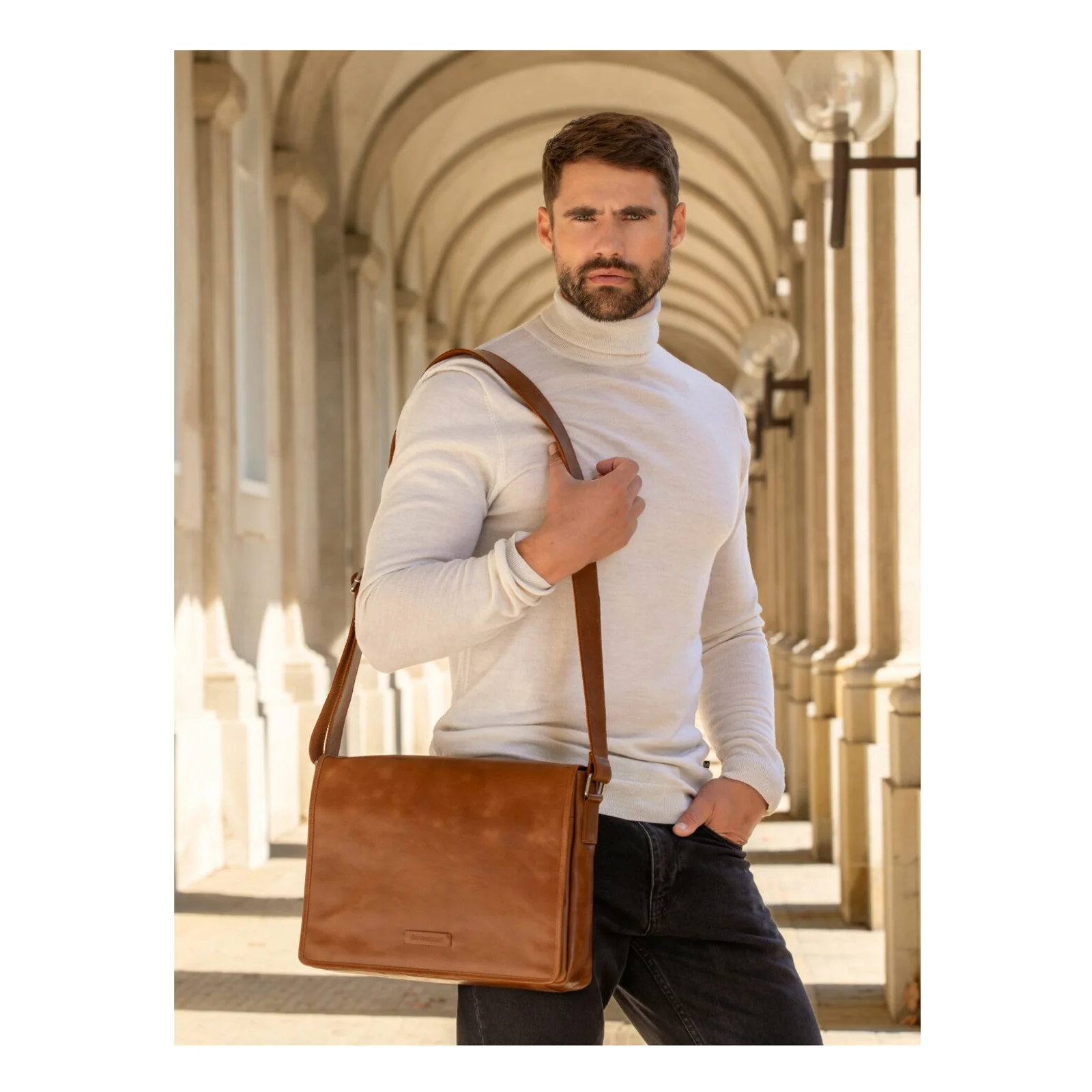 dbramante1928 Marselisborg 35,6 cm (14") Sac Messenger Marron