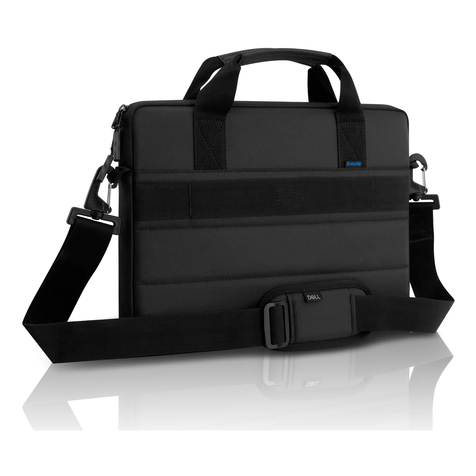 Vue arrière de la housse montrant le passant valise horizontal sur le dos et la couture renforcée