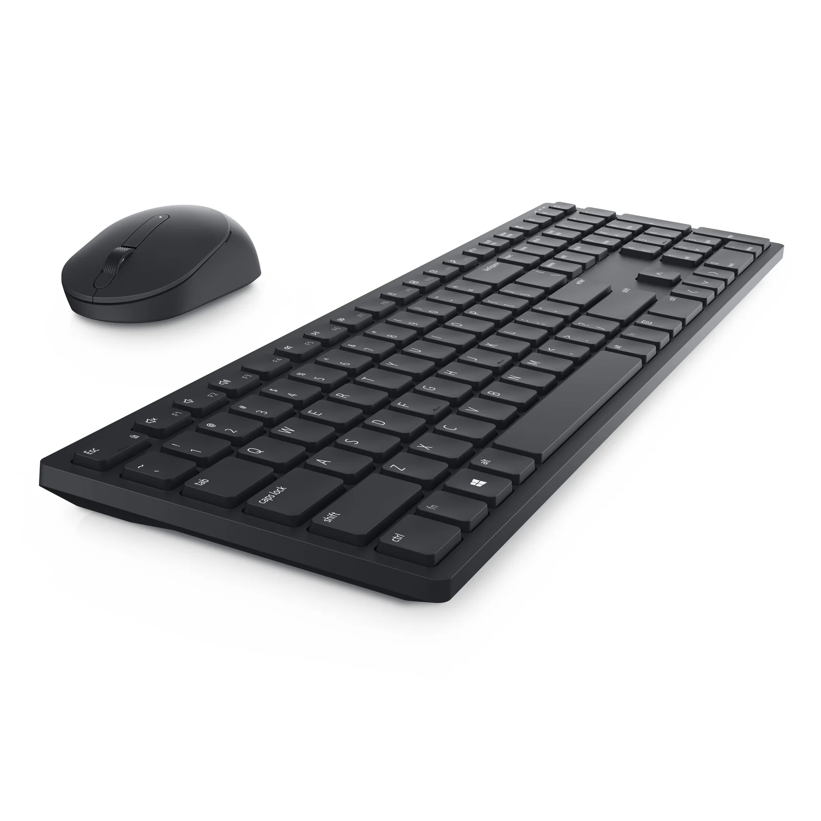 Clavier et souris Dell KM5221W noirs, vue de face légèrement surélevée