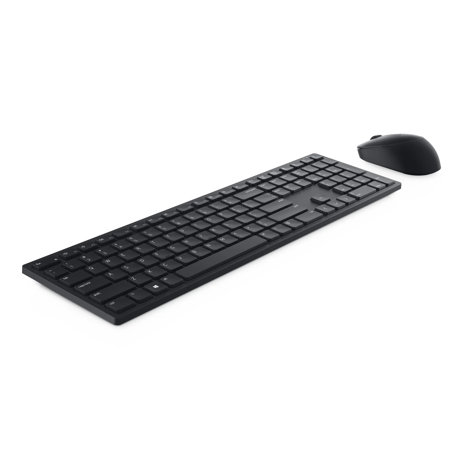 Clavier et souris Dell KM5221W, vue frontale complète, fond blanc