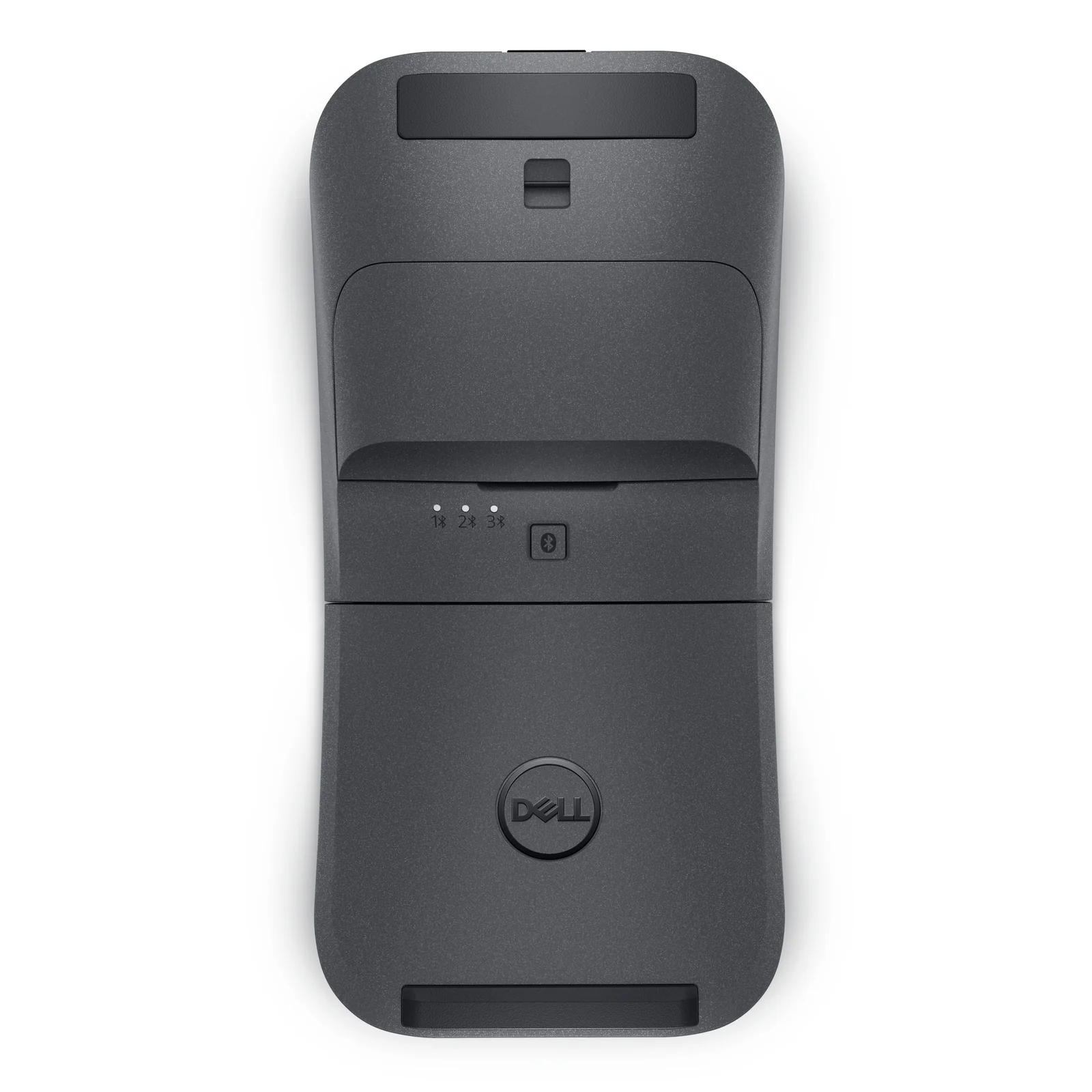 Dell MS700 noire, dessous de la souris, capteur optique, voyants LED et logo Dell