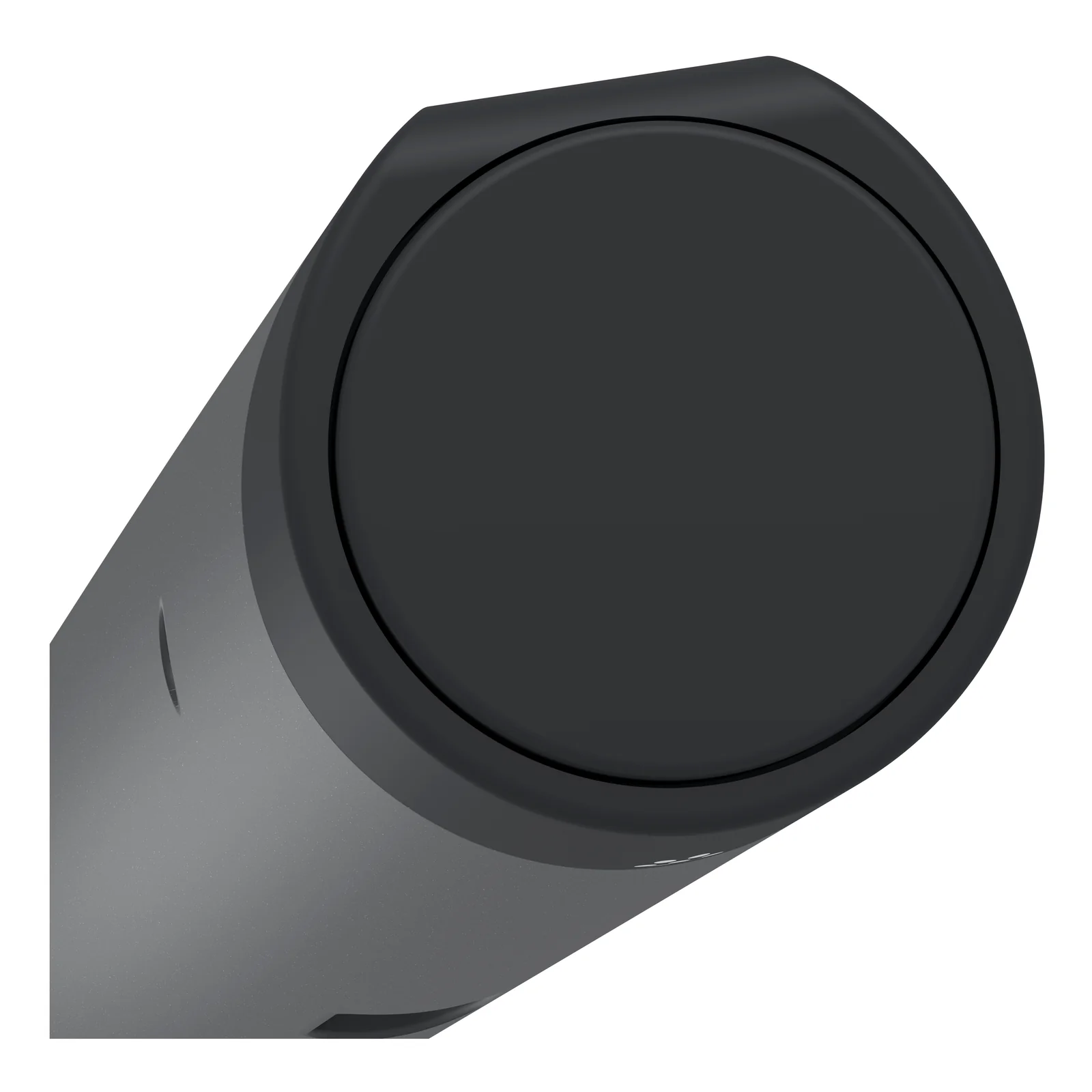 Vue de l'extrémité arrière plate du stylet montrant la zone circulaire utilisée pour la fixation magnétique sur le PC portable