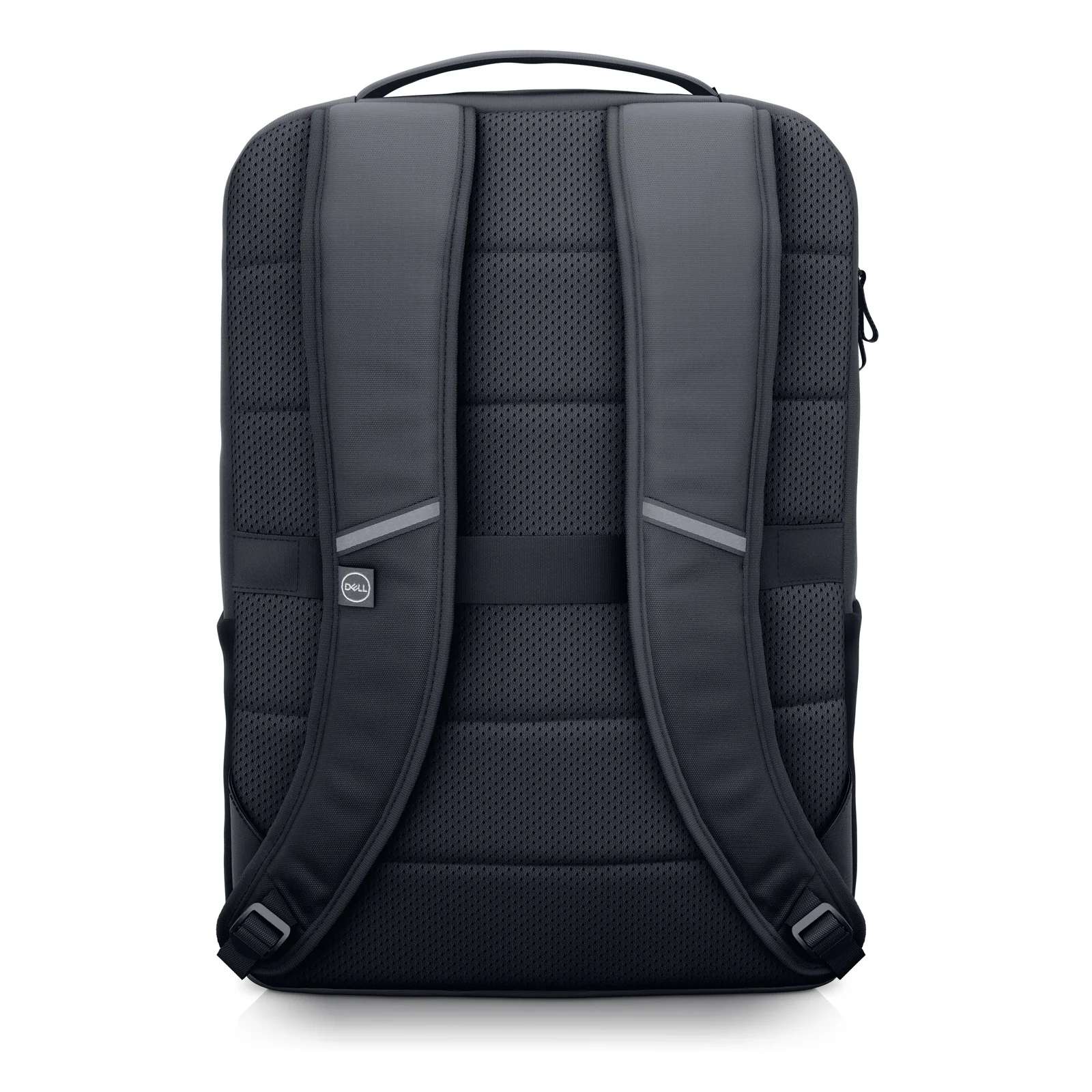 Vue arrière du sac à dos montrant le panneau dorsal en mesh respirant, les bretelles rembourrées et la sangle de passage trolley