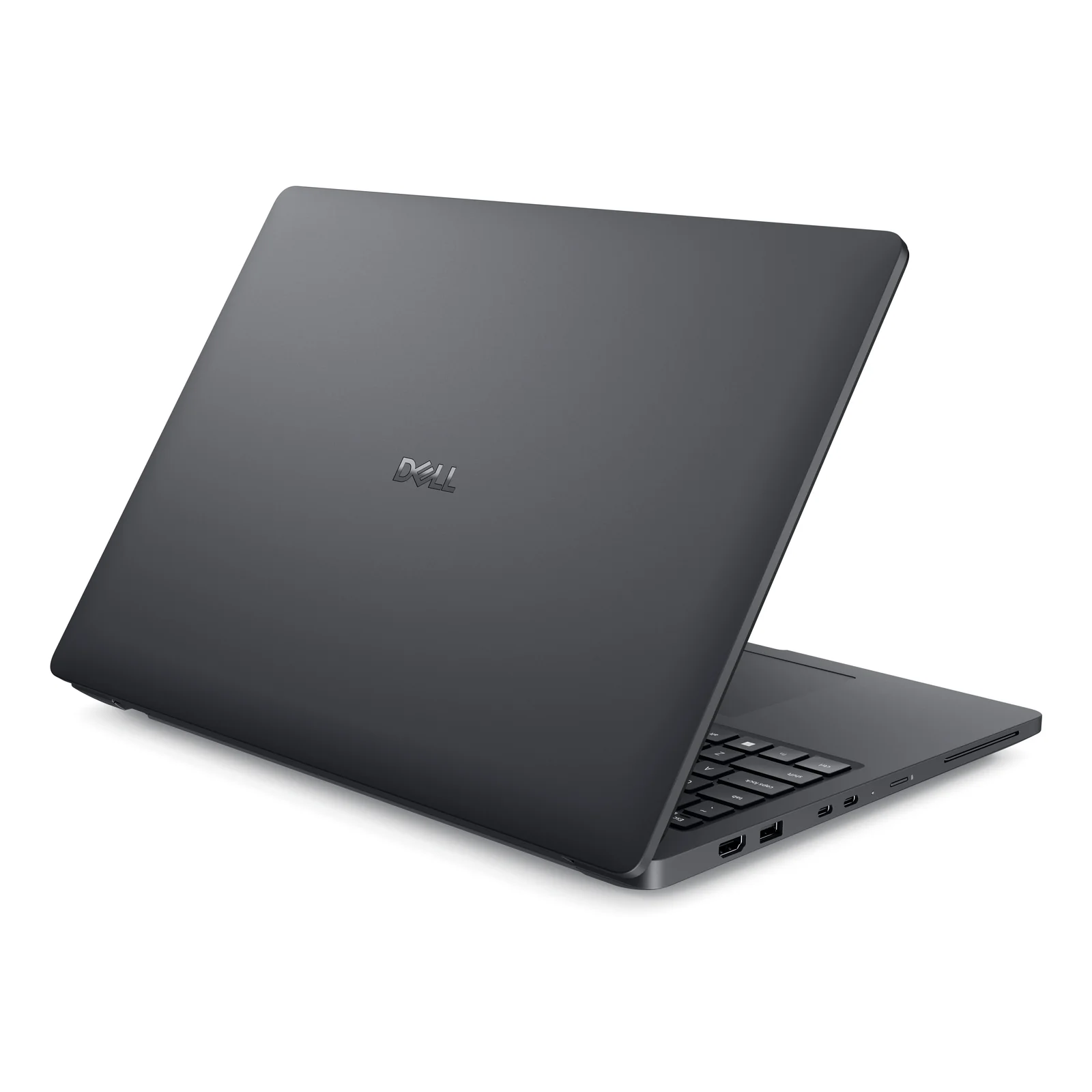 Dell Pro Max 16 fermé, face arrière, logo Dell centré, coloris noir magnetite