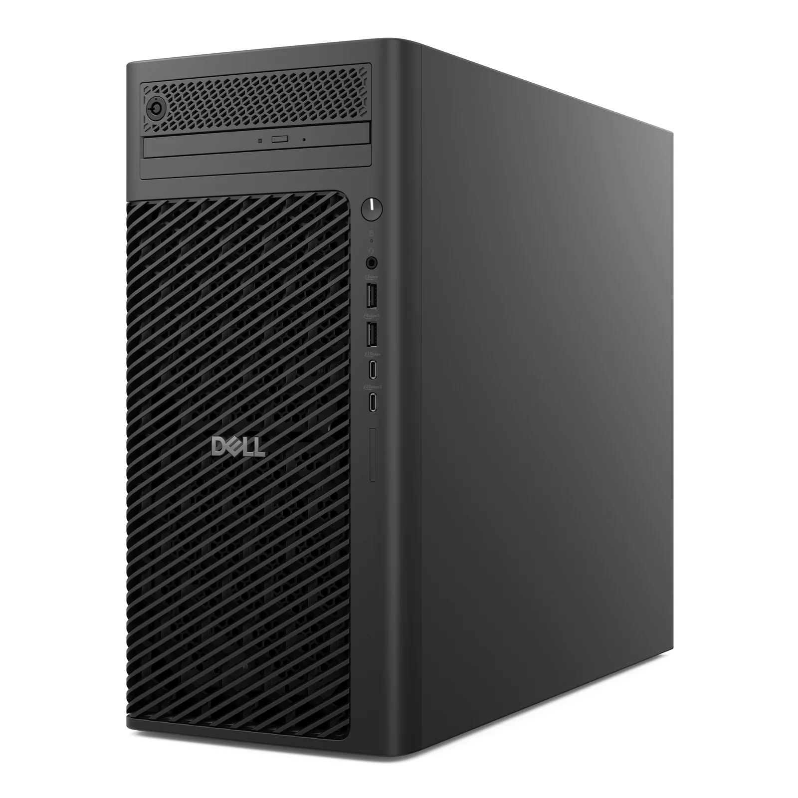 Vue trois quarts arrière côté droit révélant le profil compact et la façade avec la colonne de ports USB