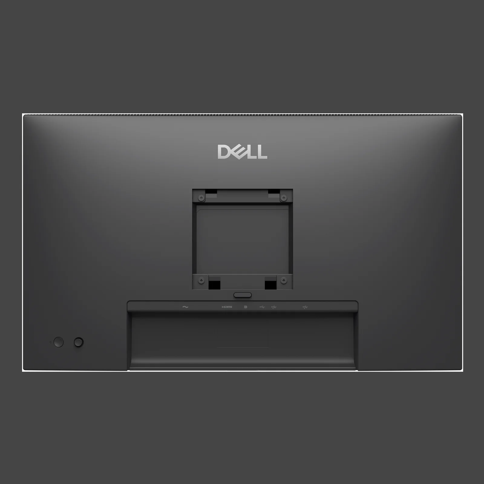 Vue arrière du moniteur 24 pouces sans pied montrant l'emplacement VESA 100 mm et la baie de connectique encastrée