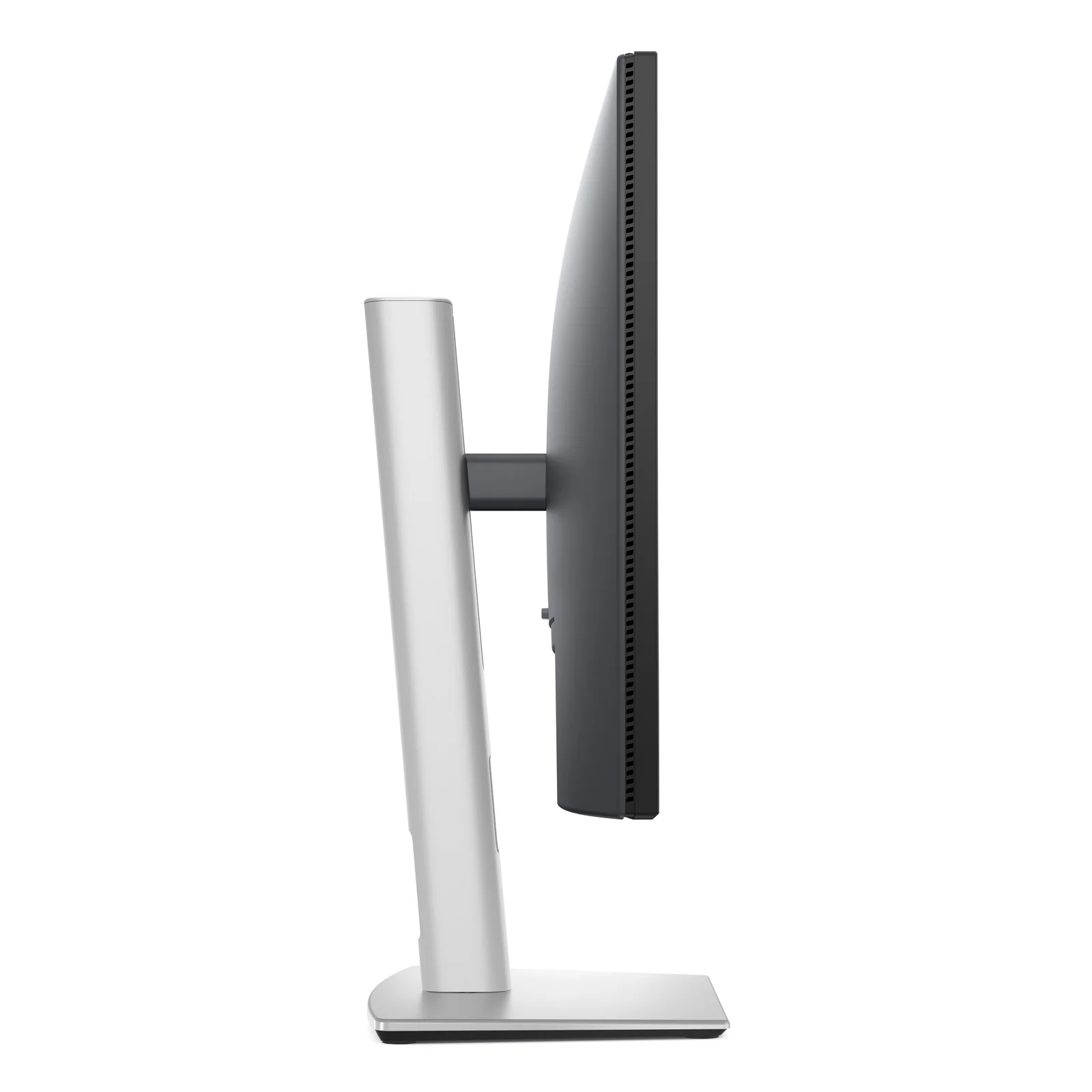 Dell P2425DE, profil gauche, design mince, colonne réglable argentée, base plate