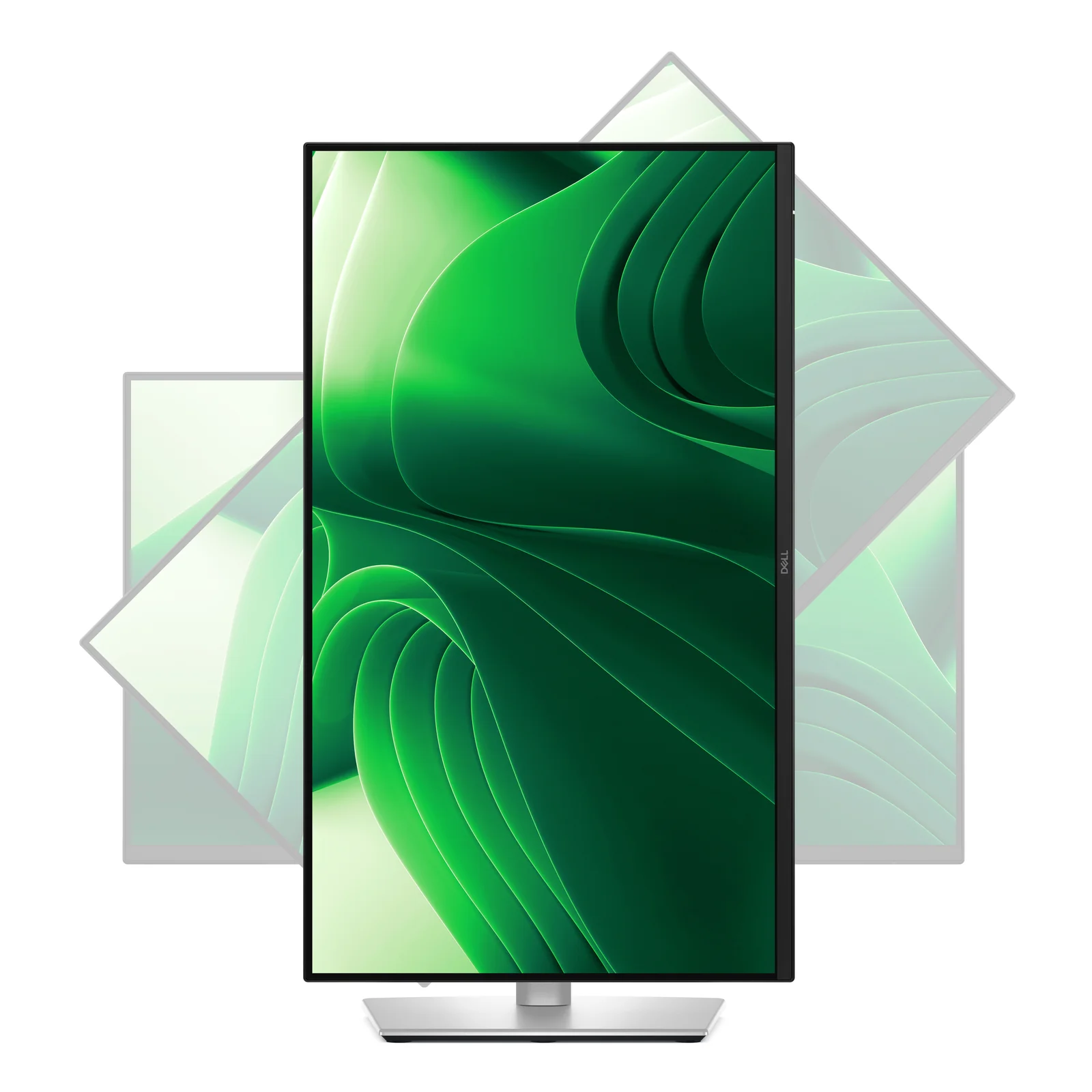 Dell P2425DE, vue de face avec indicateurs d'angle de vision, formes grises superposées