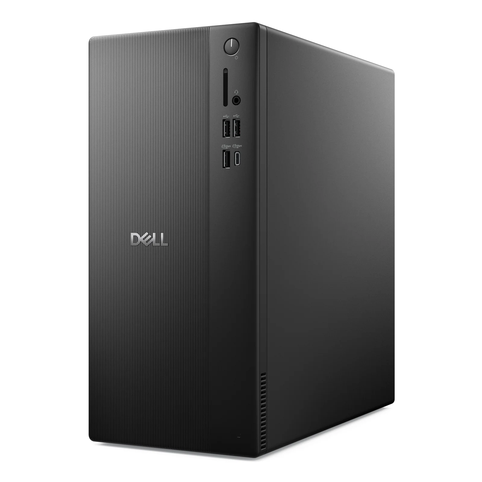 Dell Pro QVT1260, vue trois quarts avant droite, châssis noir avec logo Dell centré sur la façade