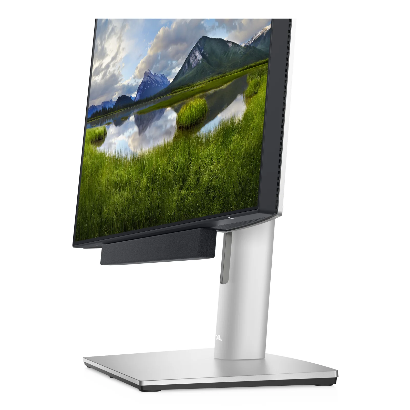 Vue arrière du moniteur Dell avec câble USB de la barre de son raccordé au port USB-A.