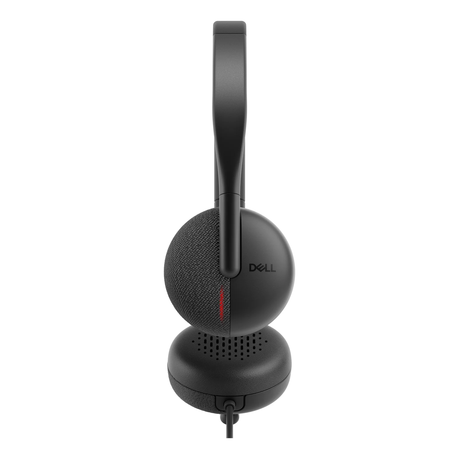 Casque vu trois quarts avec micro-tige déployé, câble USB-C et adaptateur USB-A séparé