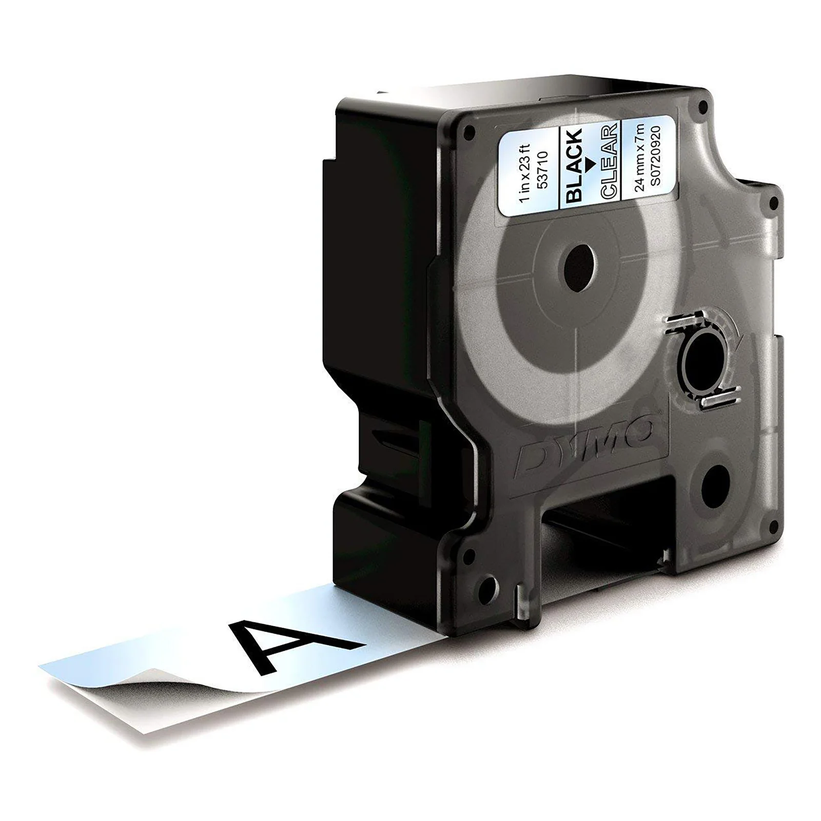 DYMO D1 étiquettes autocollantes authentiques | 24mm x 7m | Noir sur Transparent | pour étiqueteuses LabelManager