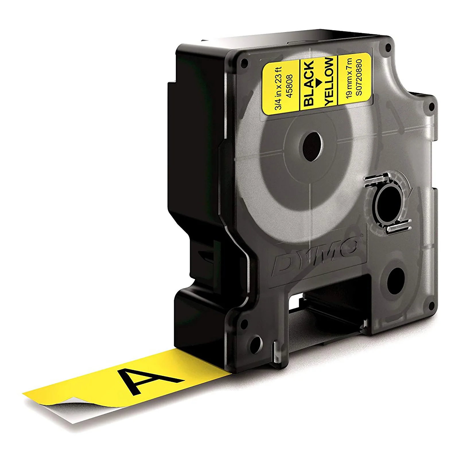 DYMO D1 étiquettes autocollantes authentiques de hautes performances en polyester | 19mm x 7m | impression en noir sur fond jaune | pour étiqueteuses LabelManager