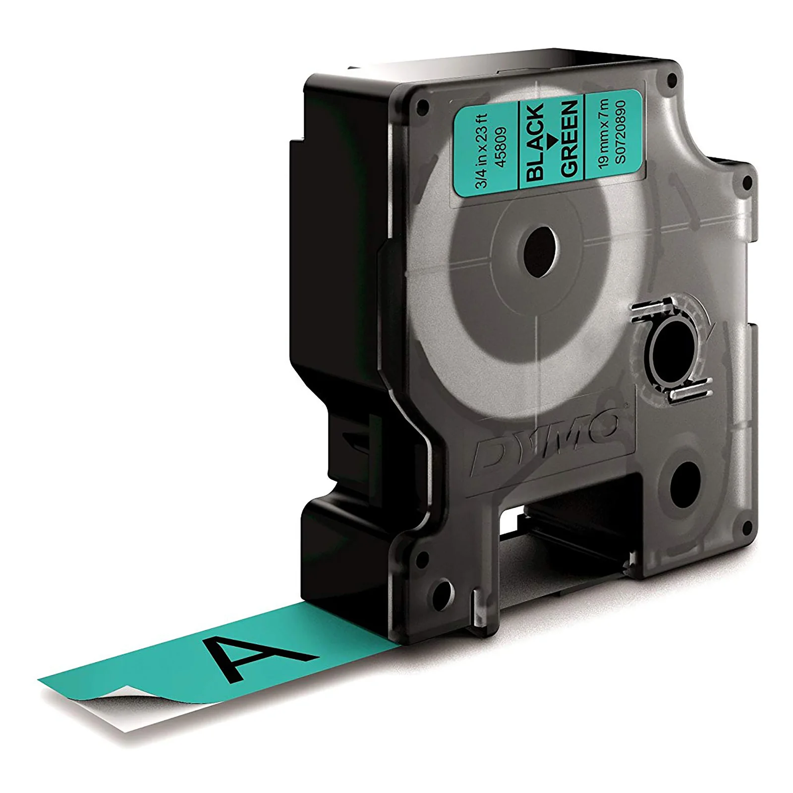 DYMO D1 étiquettes autocollantes authentiques | rouleau de 12 mm x 7 m | impression en noir sur fond vert | pour étiqueteuses LabelManager