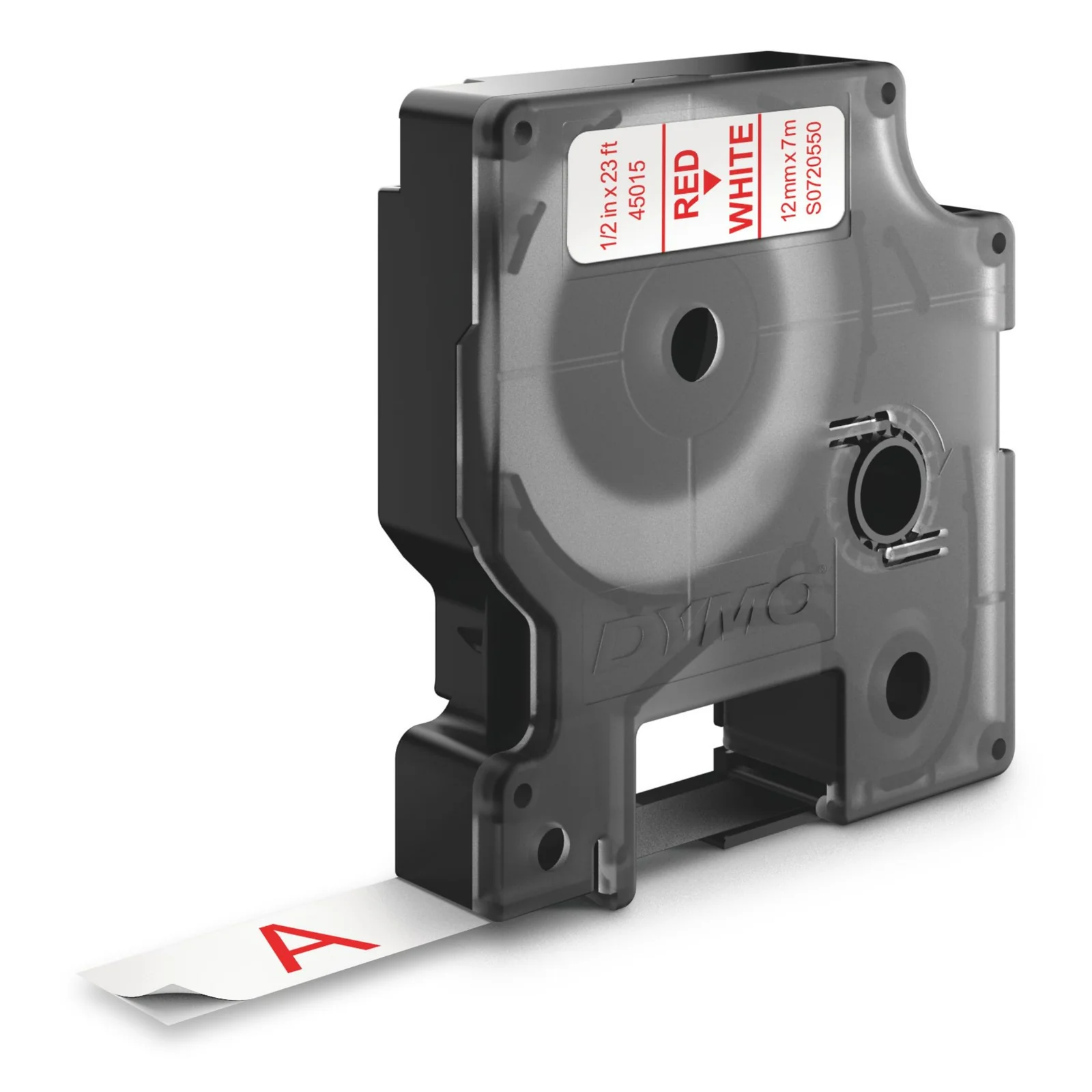 DYMO D1 étiquettes autocollantes authentiques | rouleau de 12 mm x 7 m | impression en rouge sur fond blanc | pour étiqueteuses LabelManager