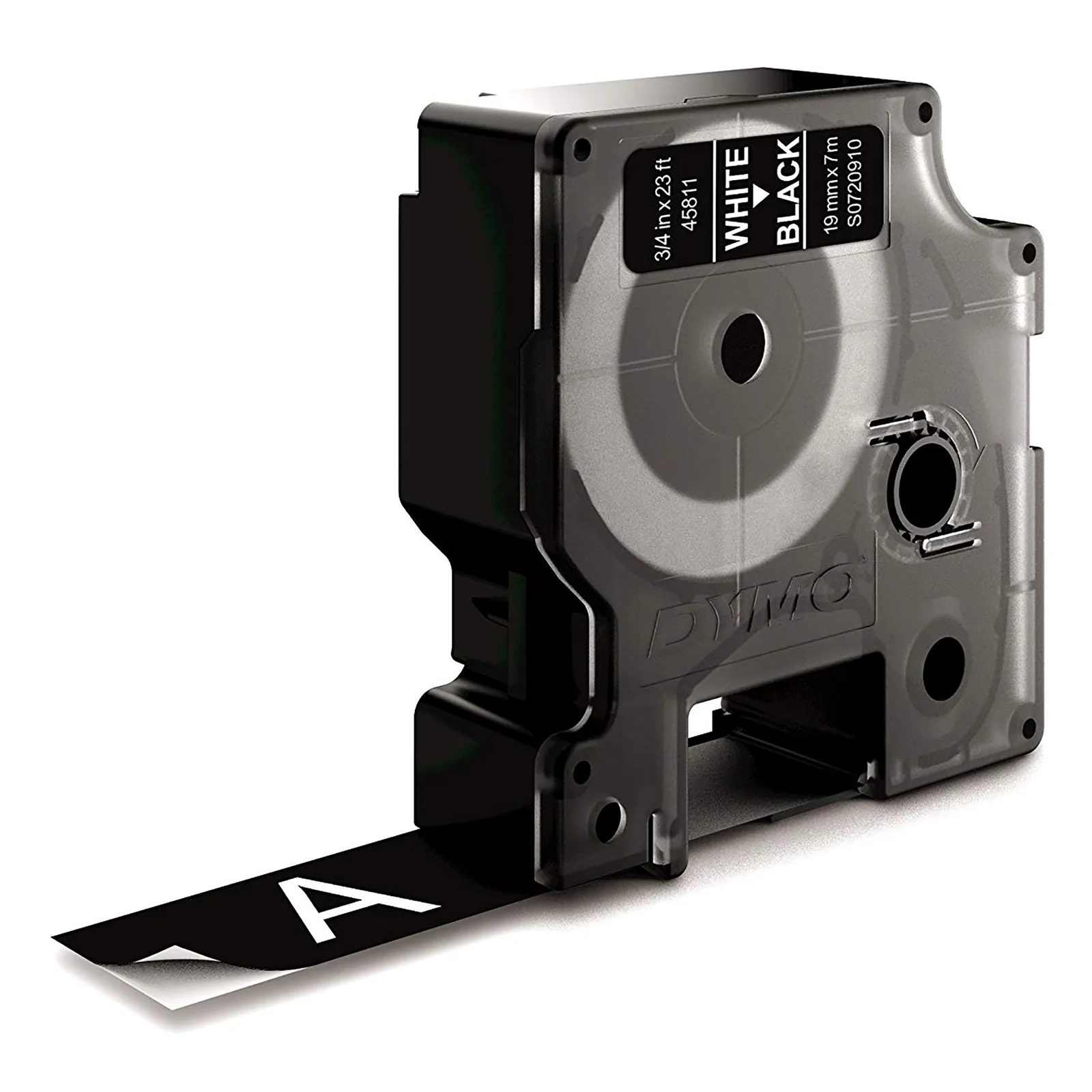 DYMO D1 étiquettes autocollantes authentiques | rouleau de 19 mm x 7 m | impression en blanc sur fond noir | autocollantes | pour étiqueteuses LabelManager