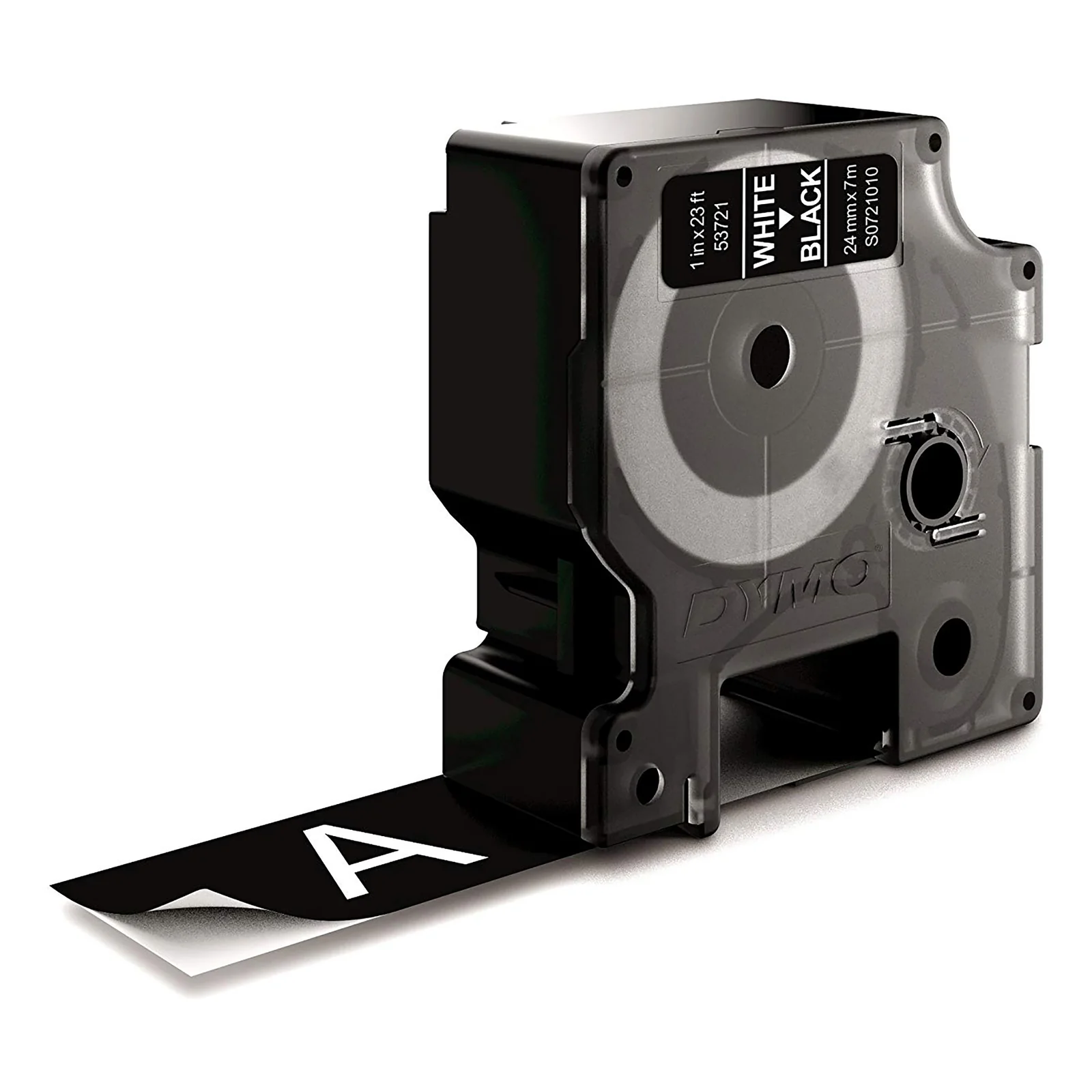 DYMO D1 étiquettes autocollantes authentiques | rouleau de 24 mm x 7 m | impression en blanc sur fond noir | pour étiqueteuses LabelManager
