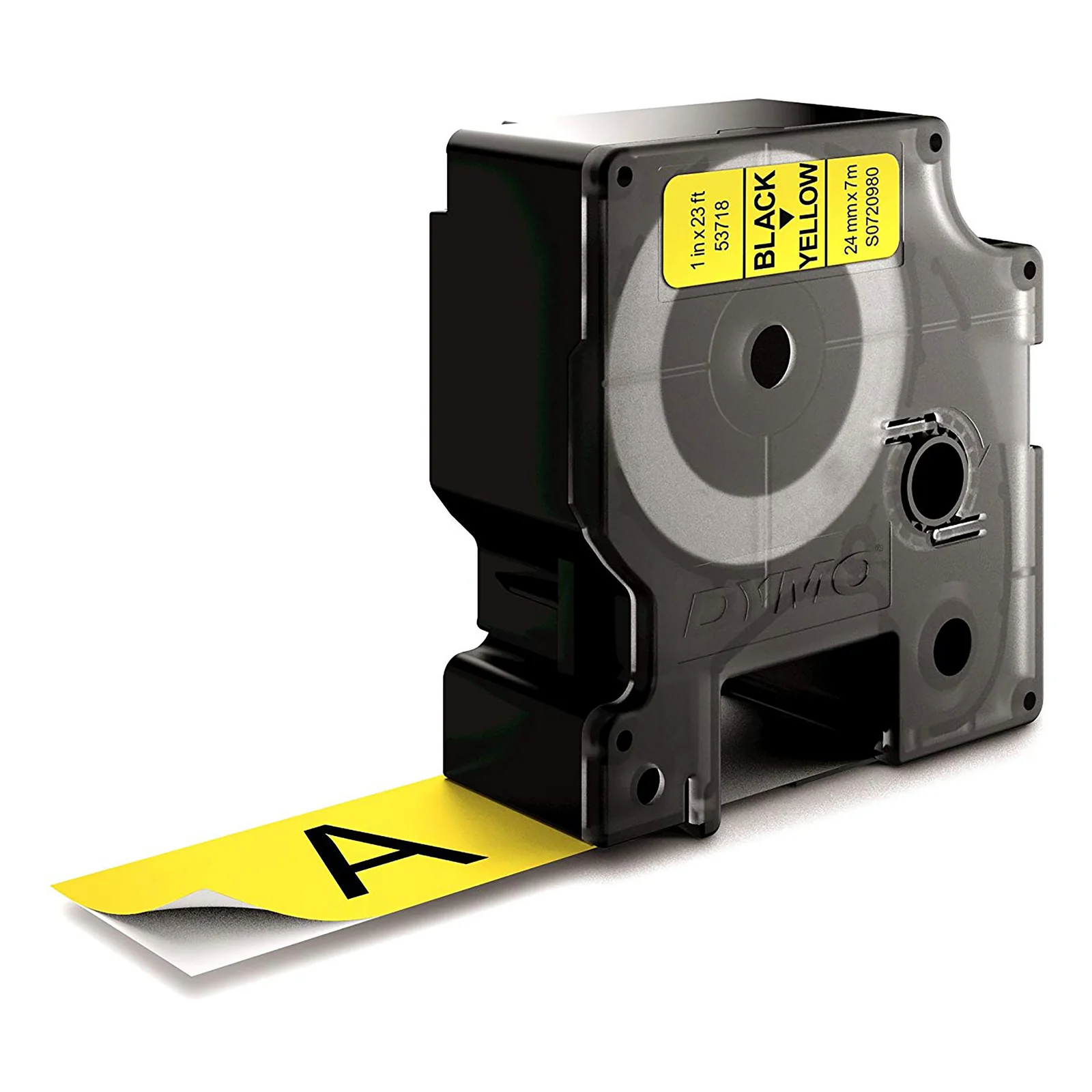 DYMO D1 étiquettes autocollantes authentiques | rouleau de 24 mm x 7 m | impression en noir sur fond jaune | autocollantes | pour étiqueteuses LabelManager