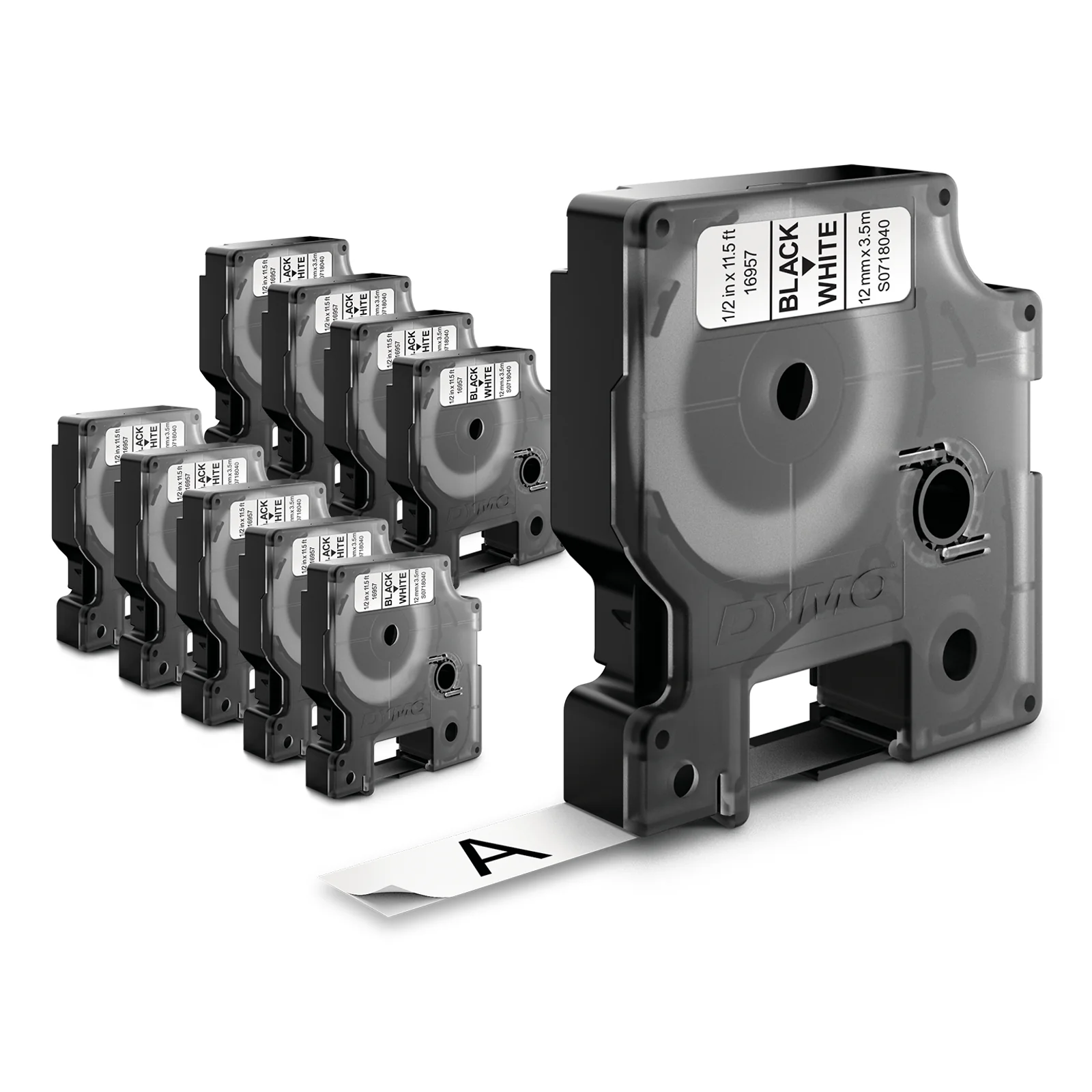 DYMO D1 étiquettes autocollantes authentiques | rouleau de 9 mm x 7 m | impression en noir sur fond blanc | pour étiqueteuses LabelManager | 10 étiquettes