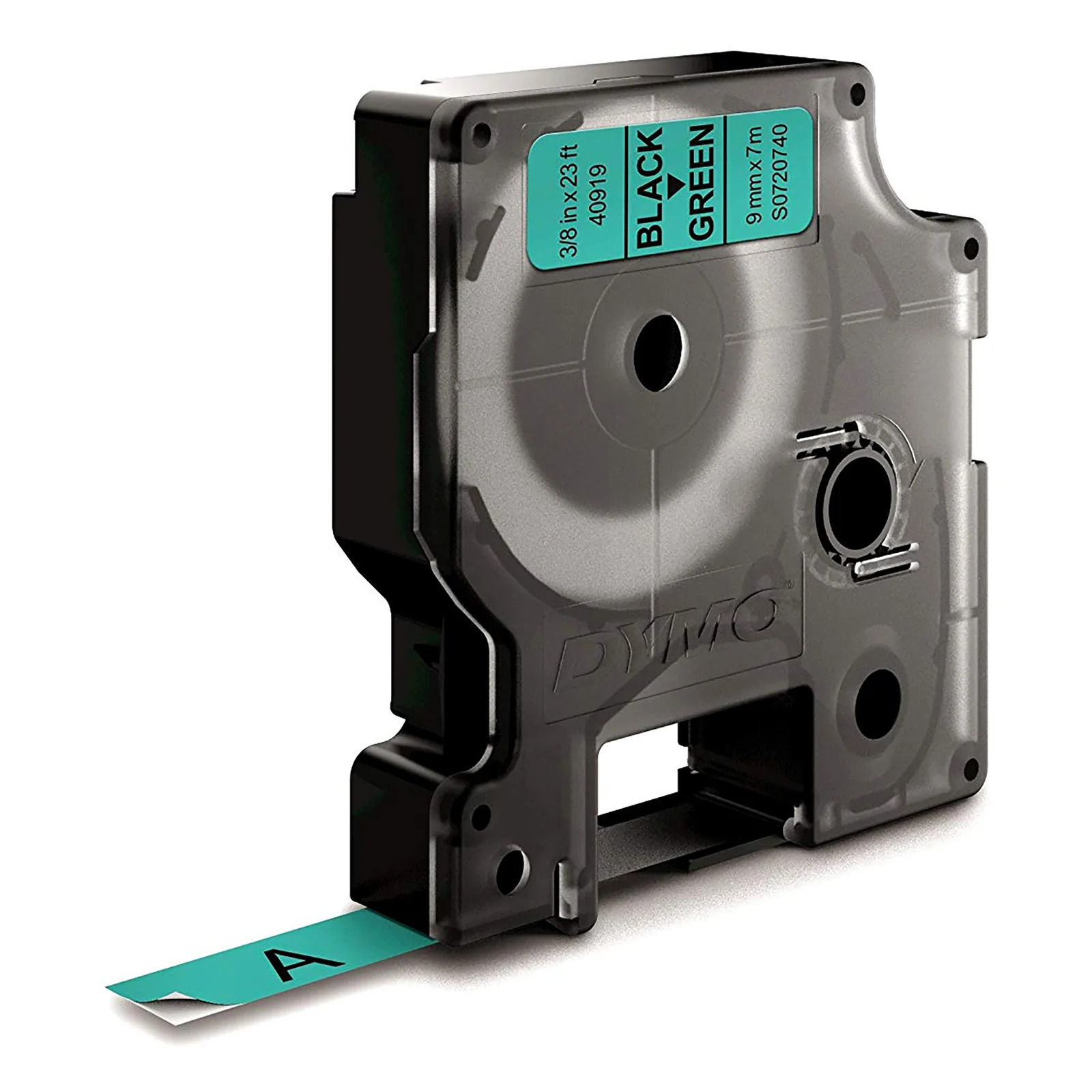 DYMO D1 étiquettes autocollantes authentiques | rouleau de 9 mm x 7 m | impression en noir sur fond vert | autocollantes | pour étiqueteuses LabelManager