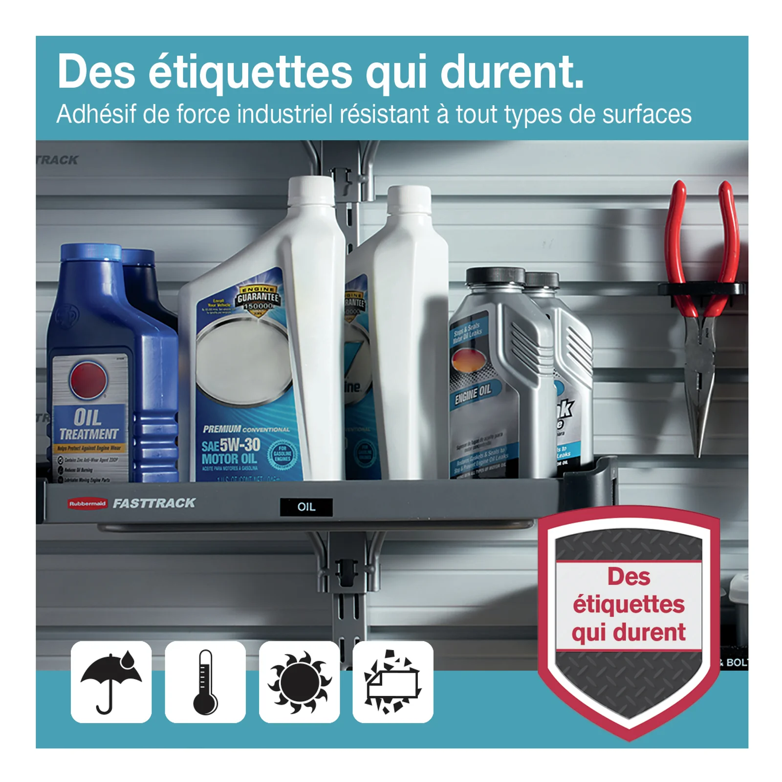 DYMO D1 Étiquettes résistantes | 12mm x 3m | impression en blanc sur fond rouge | autocollantes étiquettes authentiques pour étiqueteuses LabelManager