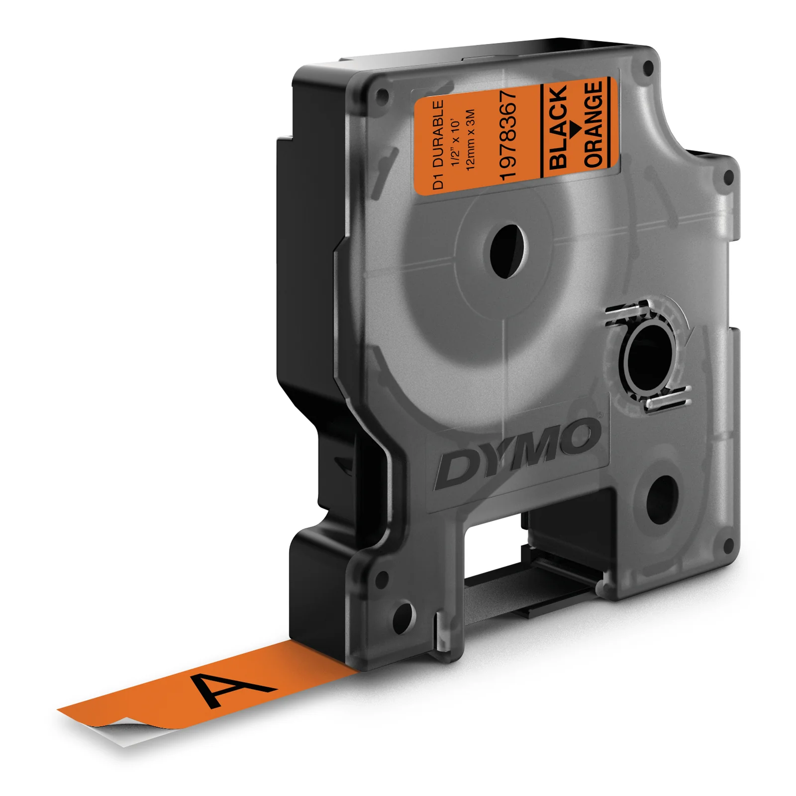 DYMO D1 Étiquettes résistantes | 12mm x 3m | impression en noir sur fond orange | autocollantes étiquettes authentiques pour étiqueteuses LabelManager