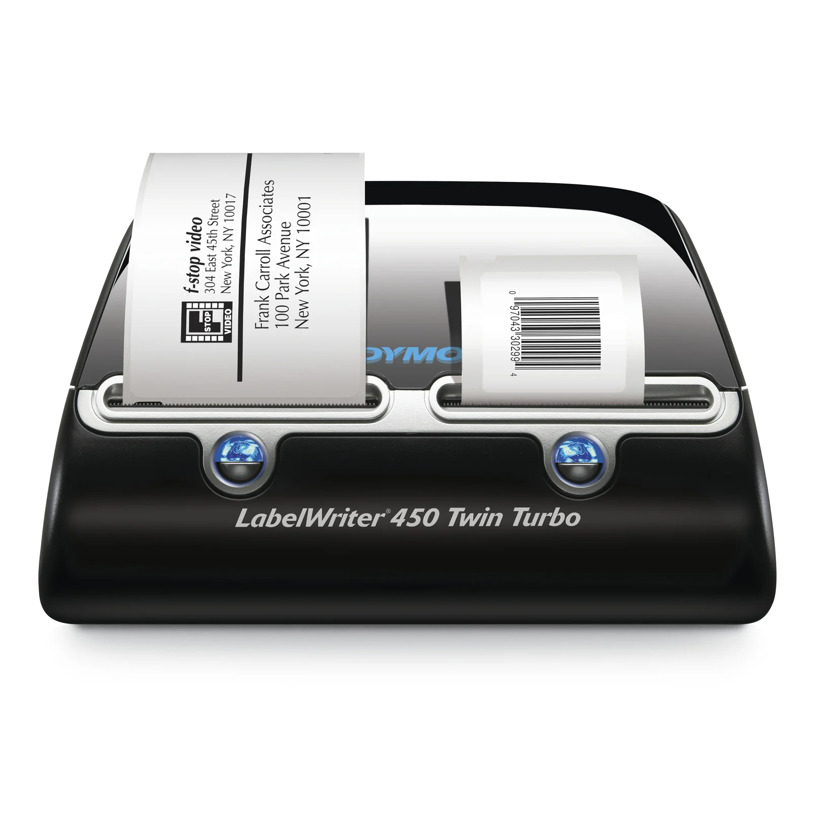 DYMO LabelWriter 450 Twin Turbo Imprimante d'étiquettes | papier thermique | 600 x 300 ppp | jusqu'à 71 étiquettes/minute | capacité : 2 rouleaux | Noir / argent