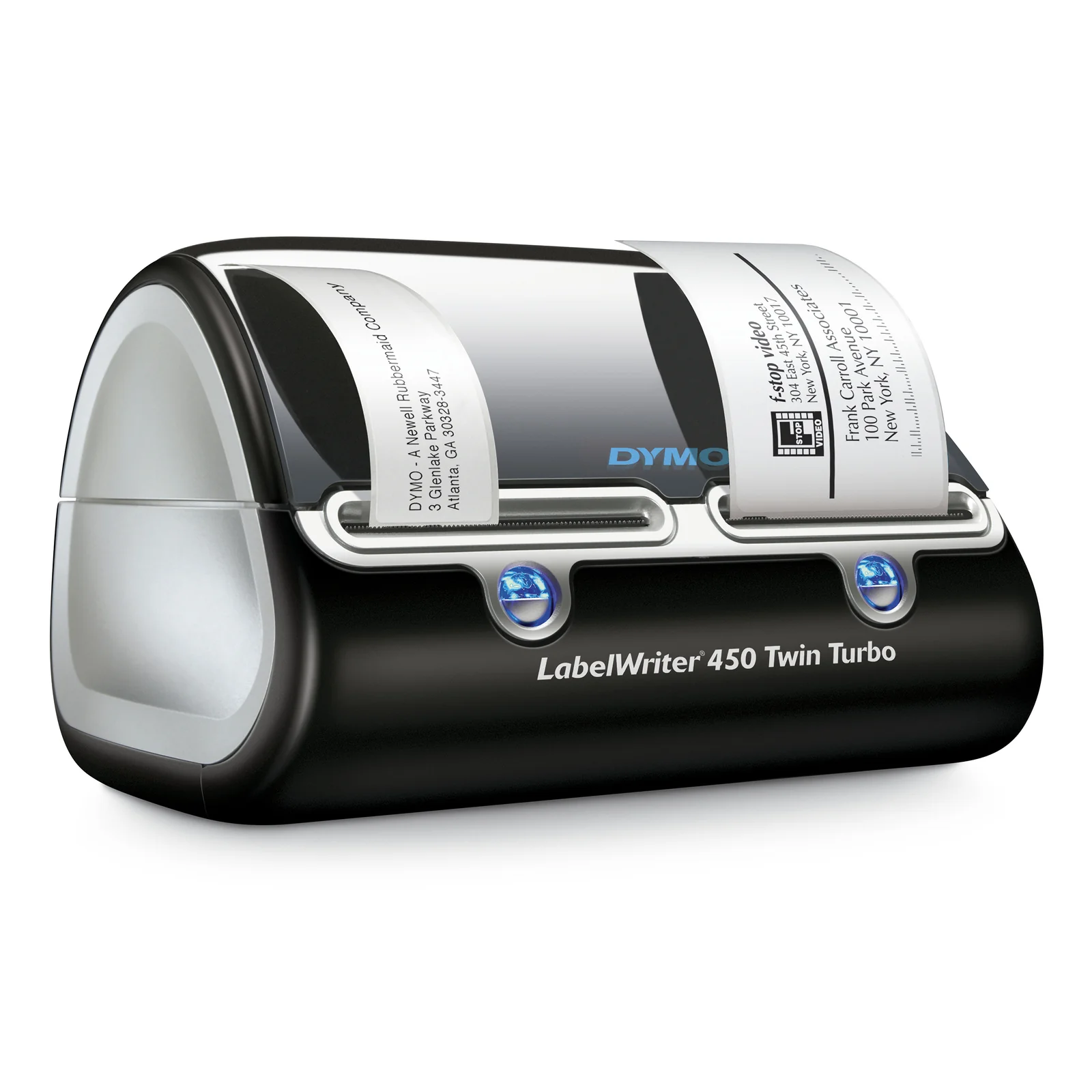 DYMO LabelWriter 450 Twin Turbo Imprimante d'étiquettes | papier thermique | 600 x 300 ppp | jusqu'à 71 étiquettes/minute | capacité : 2 rouleaux | Noir / argent