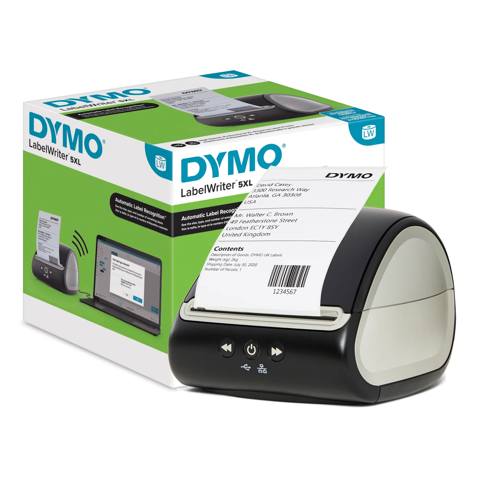 LabelWriter 5XL imprimante d'étiquettes | Reconnaissance automatique des étiquettes | Imprime les étiquettes d'expédition larges d'AmazonDHLetc. | Solution idéale pour les vendeurs en ligne