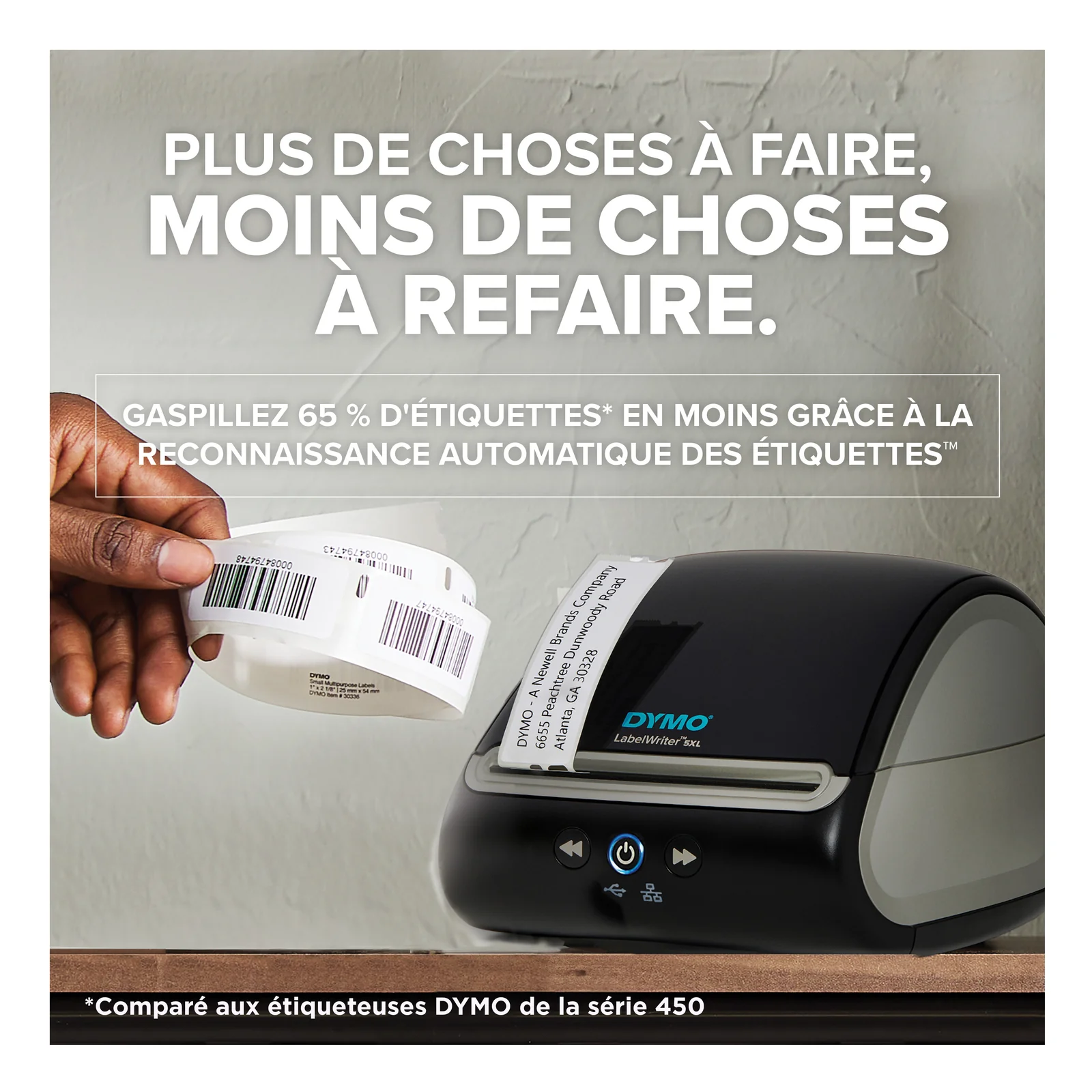 DYMO LabelWriter 5XL imprimante d'étiquettes | Reconnaissance automatique des étiquettes | Imprime les étiquettes d'expédition larges d'AmazonDHLetc. | Solution idéale pour les vendeurs en ligne
