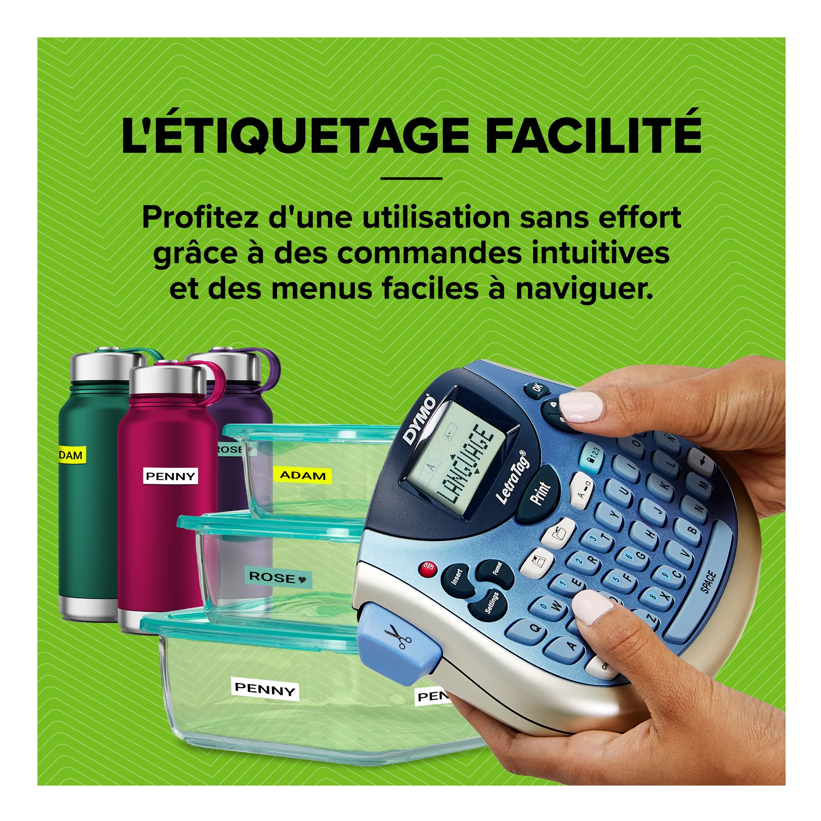 DYMO LetraTag Étiqueteuse LT 100T | Clavier AZERTY | Imprimante Portable d'Étiquettes Autocollantes