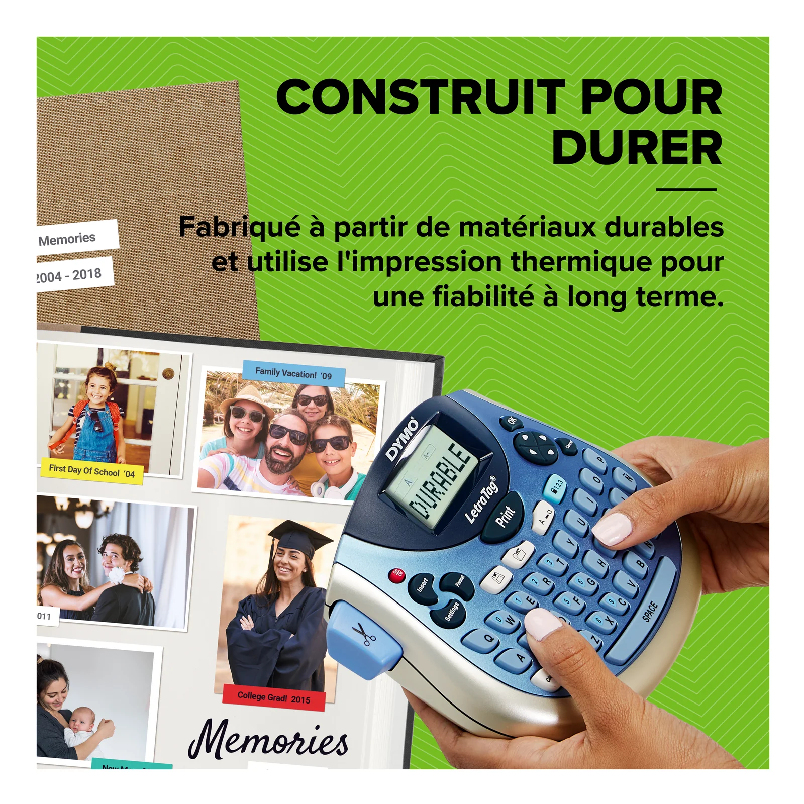 DYMO LetraTag Étiqueteuse LT 100T | Clavier AZERTY | Imprimante Portable d'Étiquettes Autocollantes