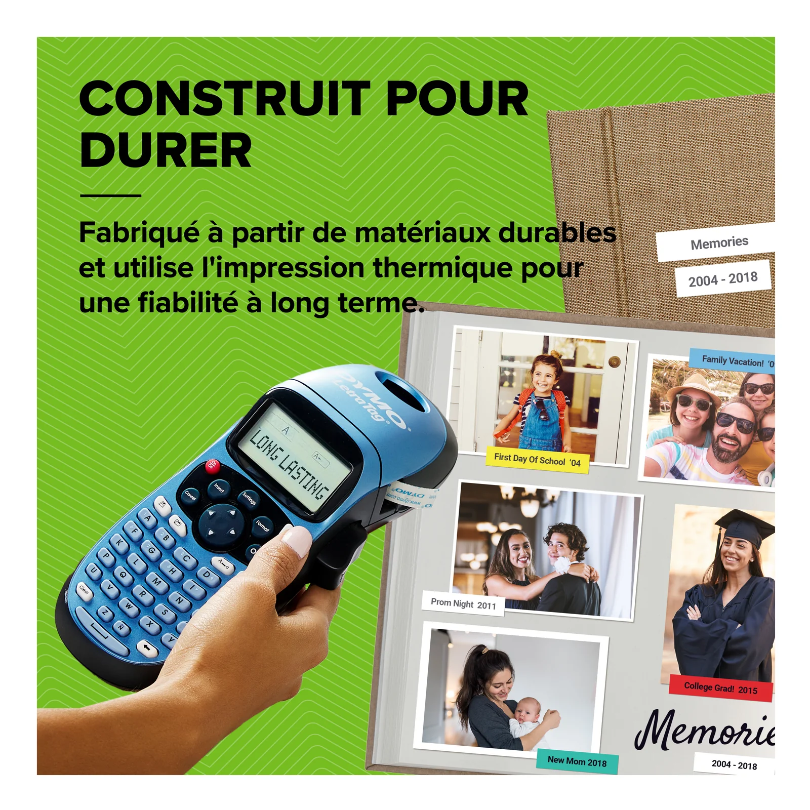DYMO LetraTag LT-100H étiqueteuse portative | Imprimante d'étiquettes autocollant thermique sans encre | avec clavier ABC