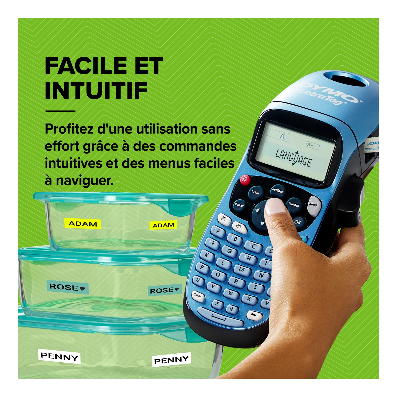 DYMO LetraTag LT-100H étiqueteuse portative | Imprimante d'étiquettes autocollant thermique sans encre | avec clavier ABC